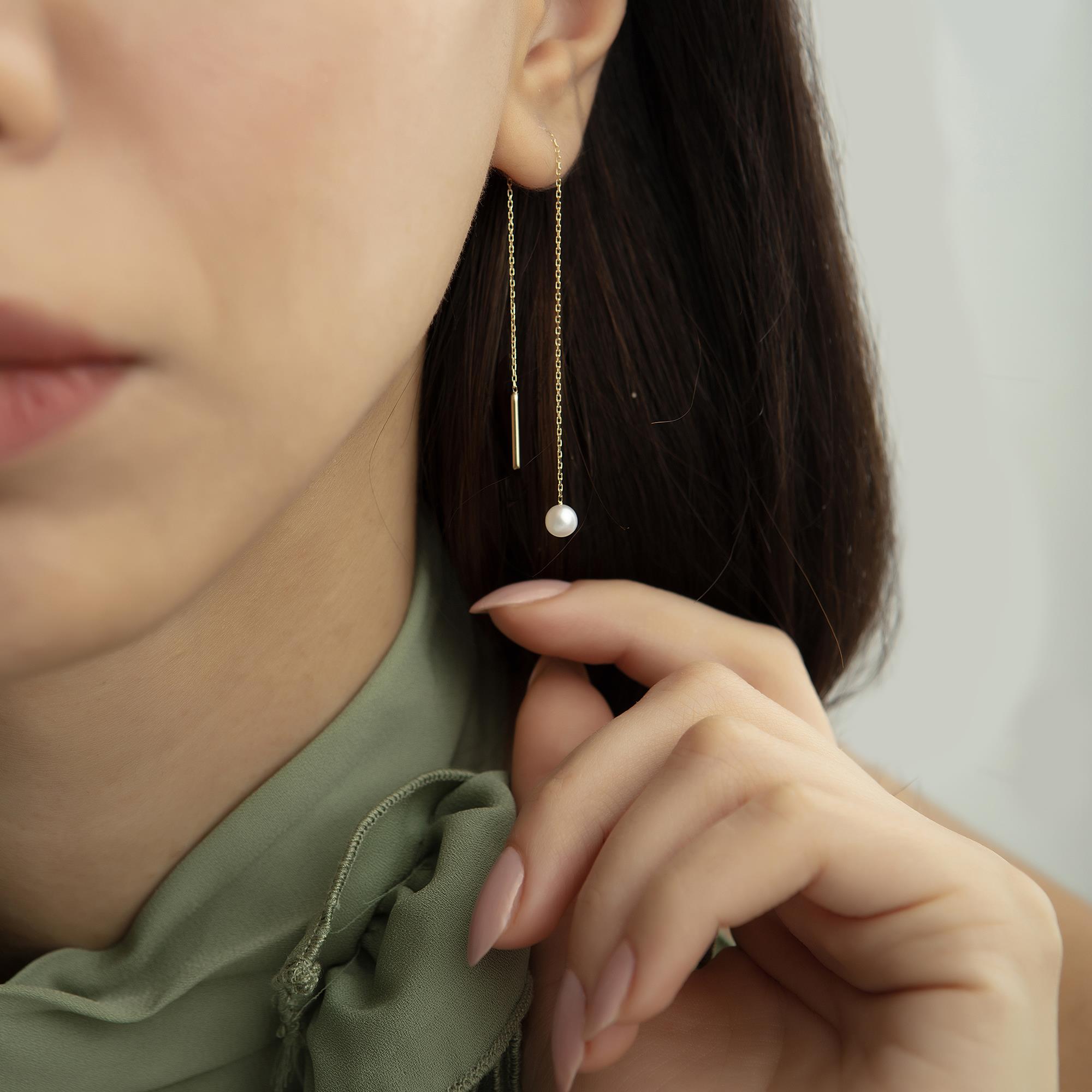 14 Ayar Altın Doğum Taşı Küpe 