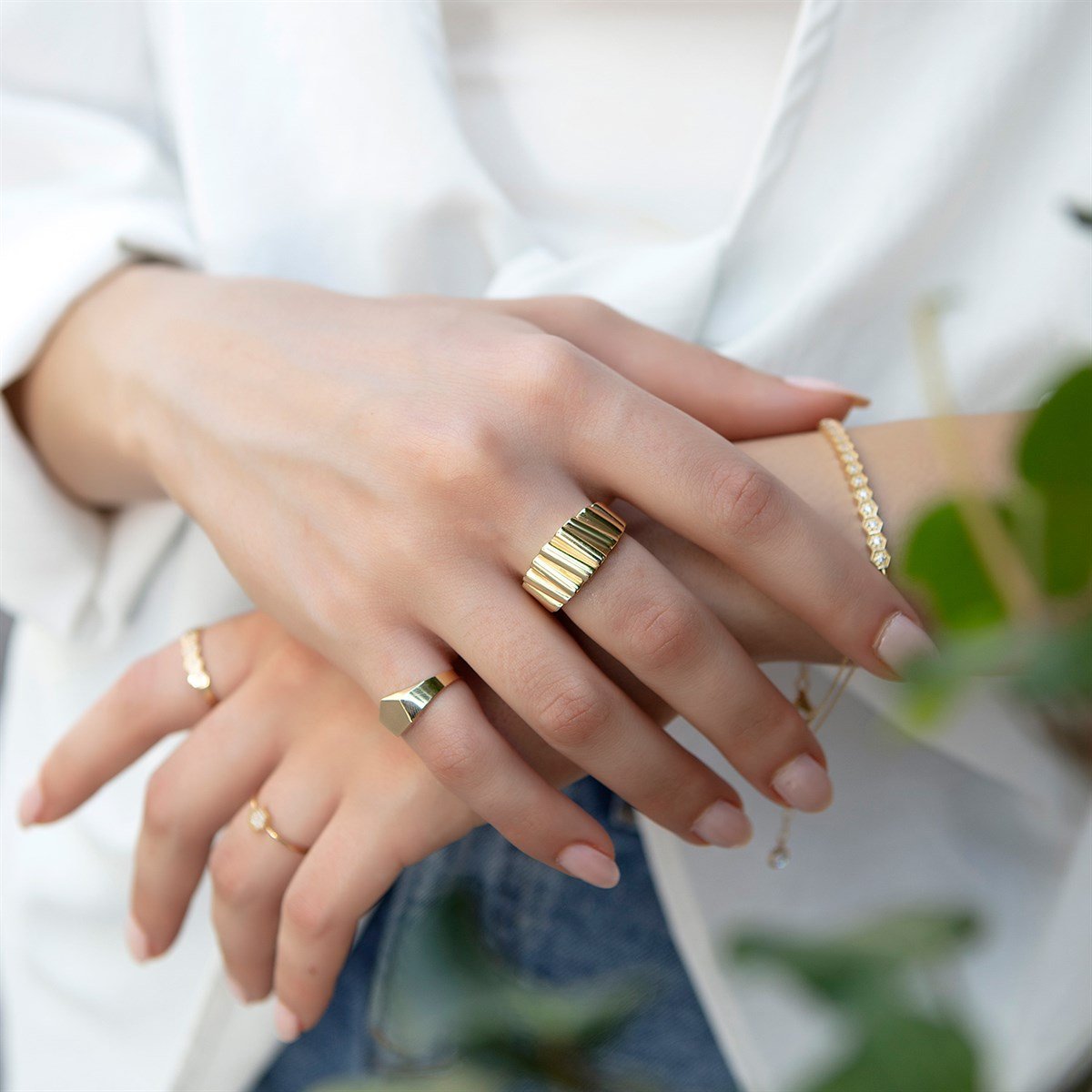 14 Ayar Altın Fırfır Yüzük 