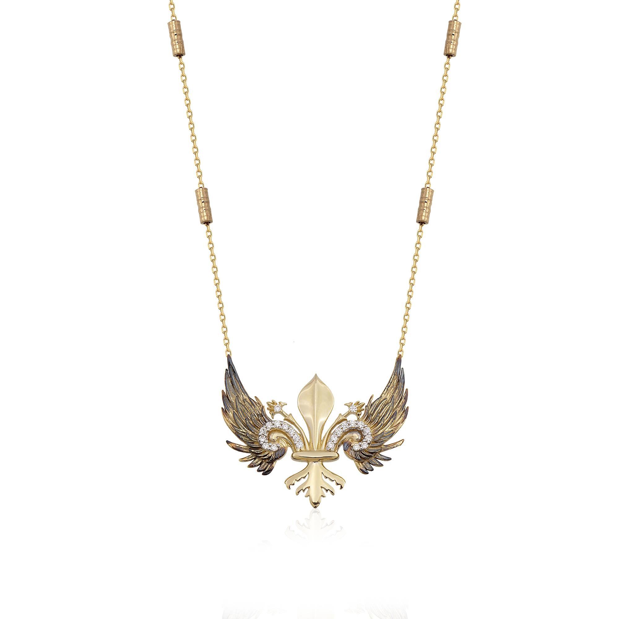 14 Ayar Altın Freya Melek Kanadı Kolye