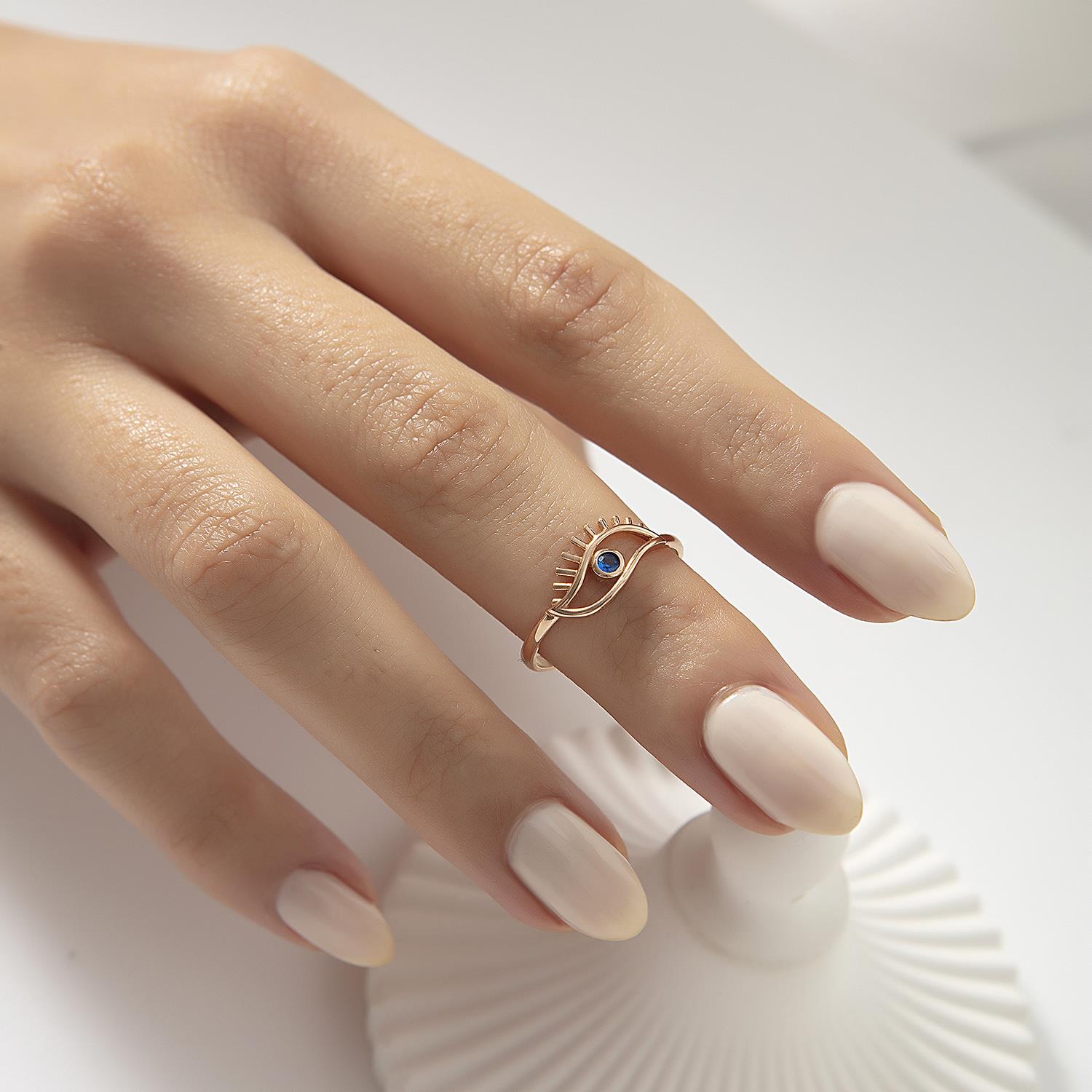 14 Ayar Altın Göz Yüzük 