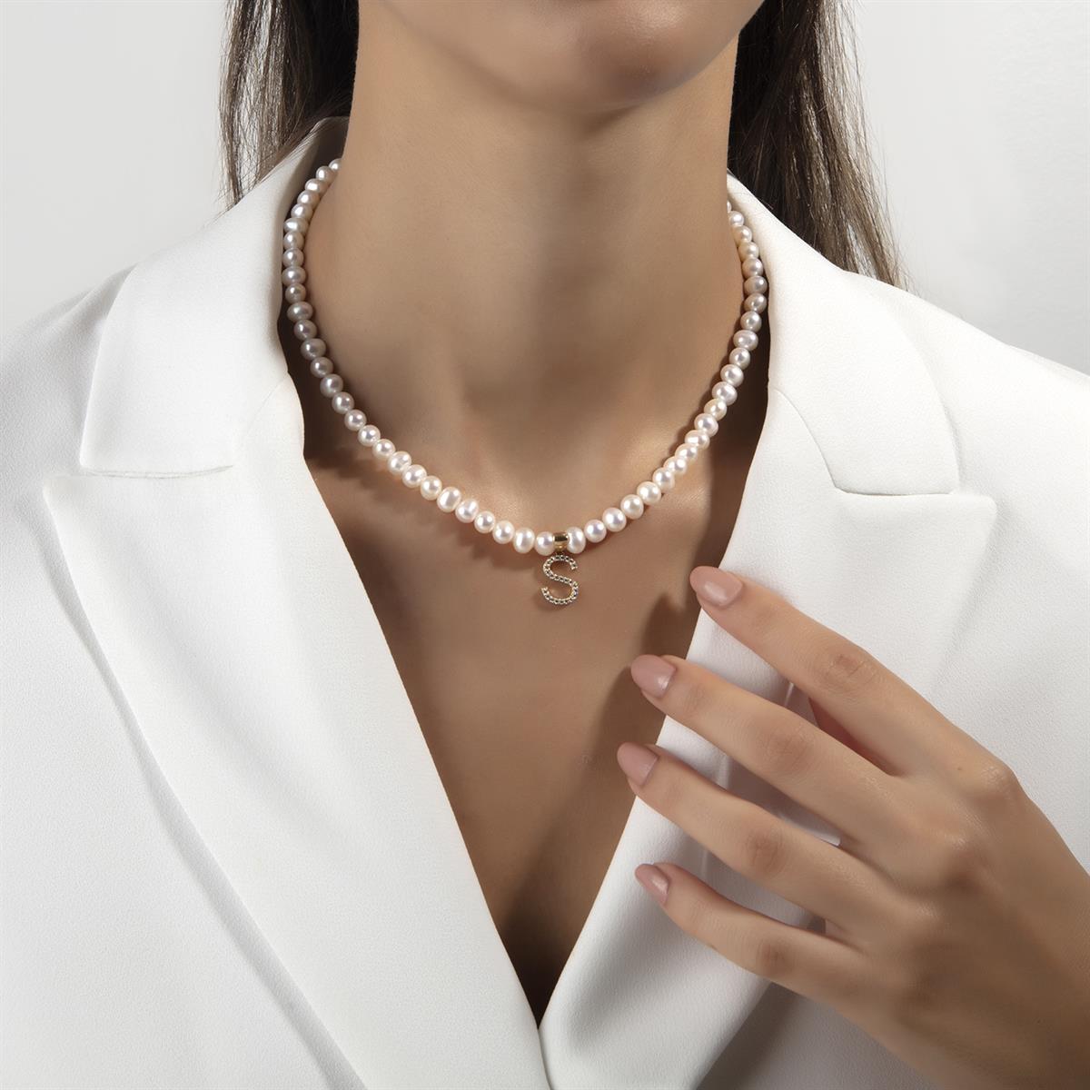 14 Ayar Altın Kişiye Özel İnci Kolye