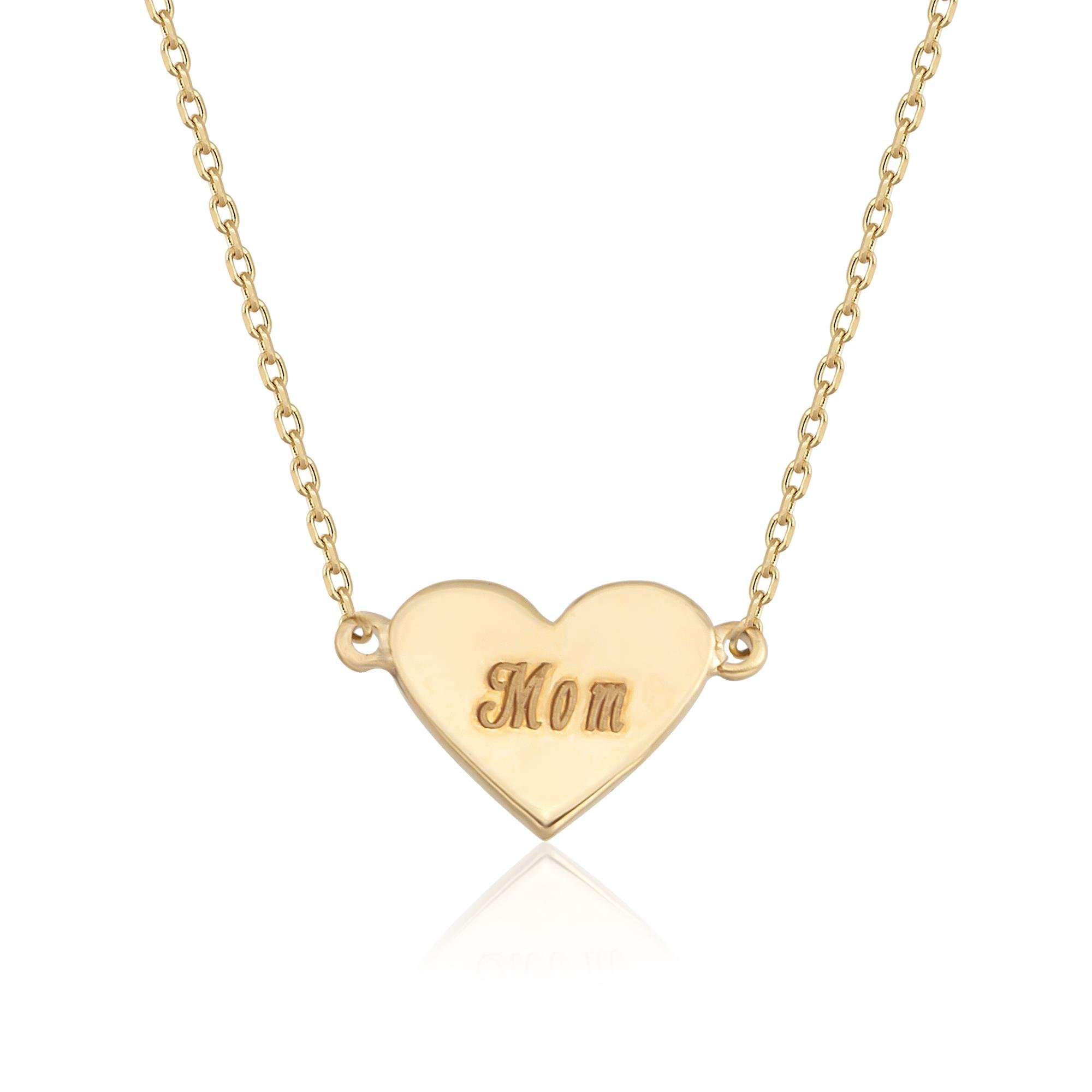 14 Ayar Altın Kişiye Özel Kalp Kolye