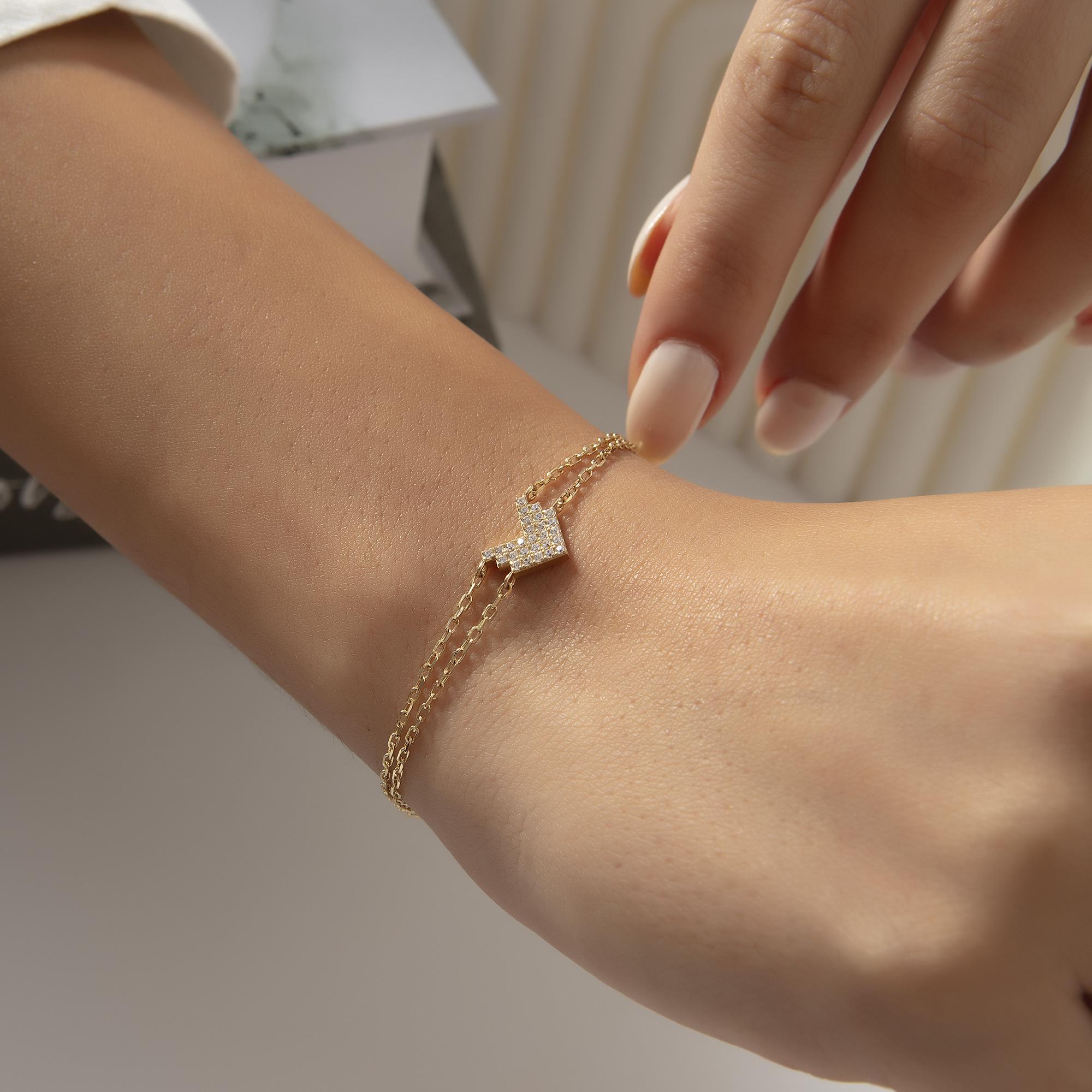 14 Ayar Altın Linea Bileklik