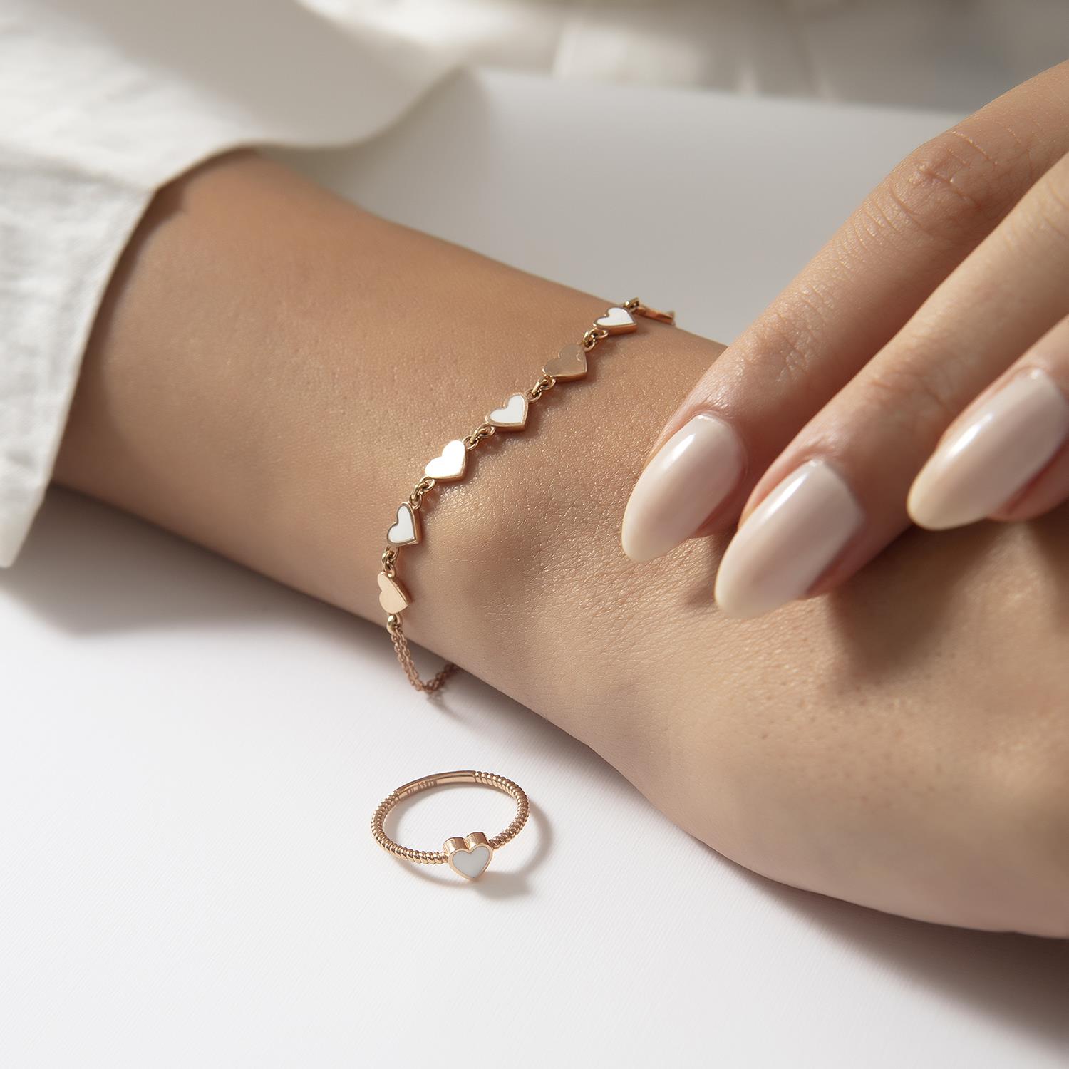 14K Gold Love Enamel Bracelet
