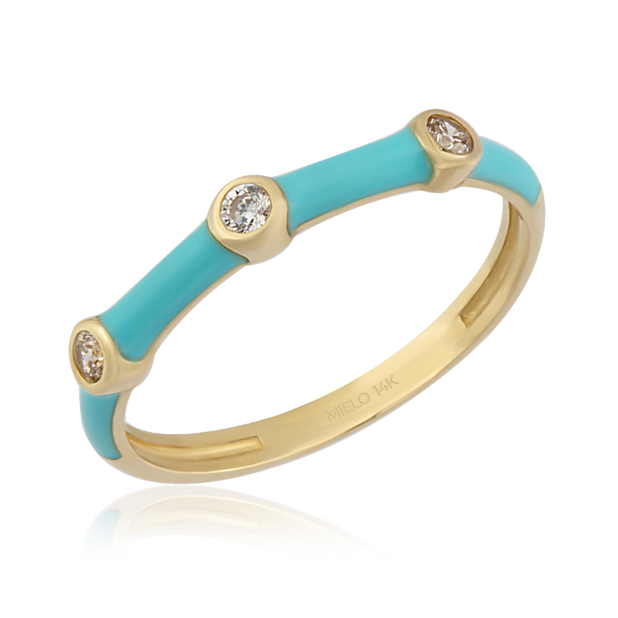 14 Ayar Altın Mineli Emily Taşlı Yüzük