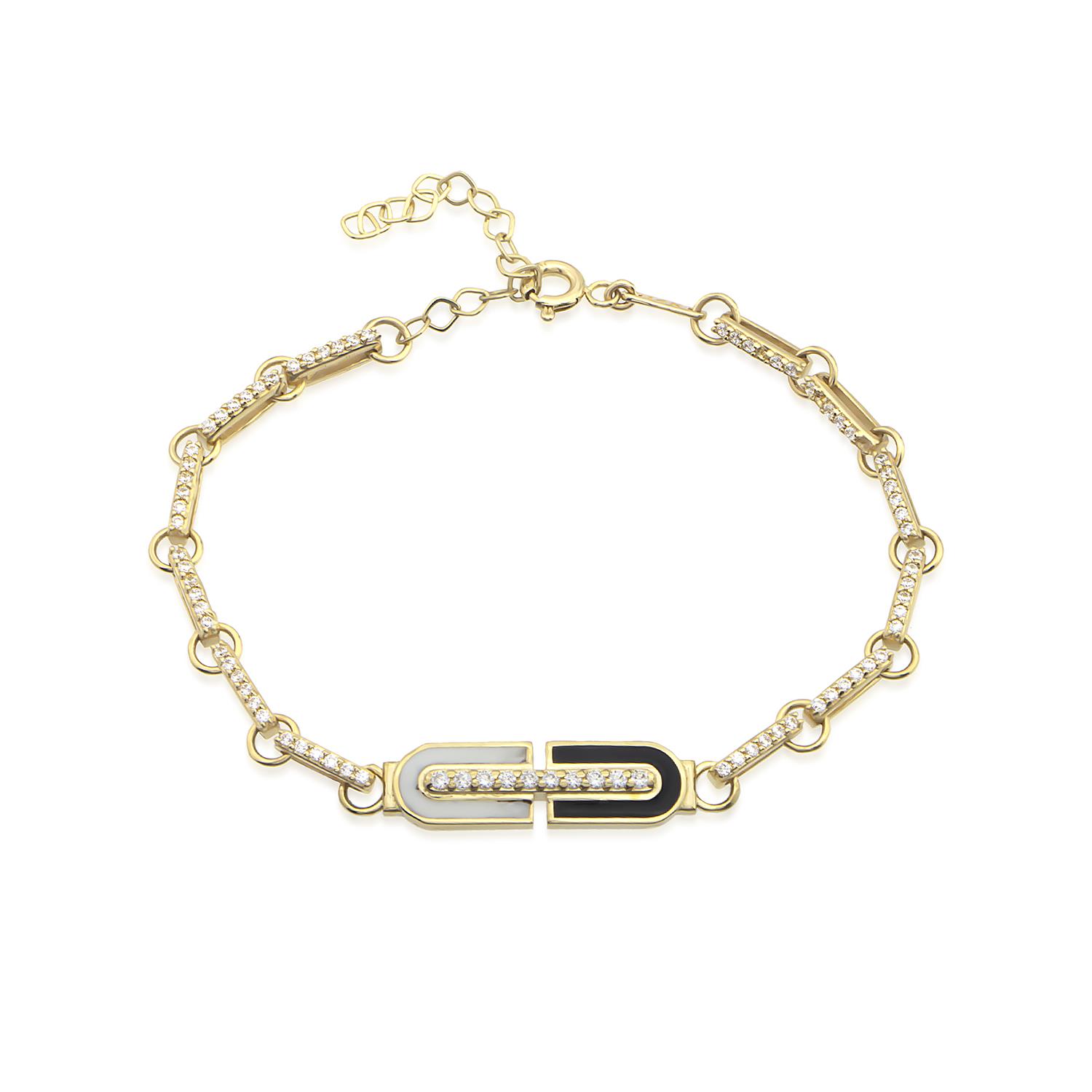 14 Ayar Altın Mineli Lyra Bileklik