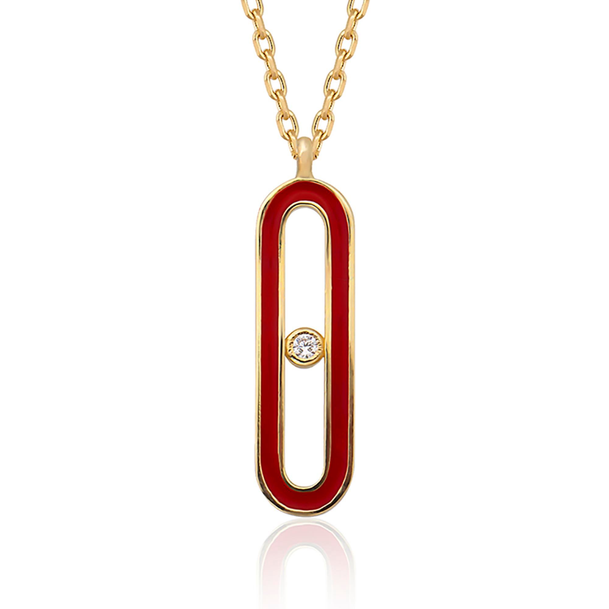 14K Gold Enamel Maia Necklace