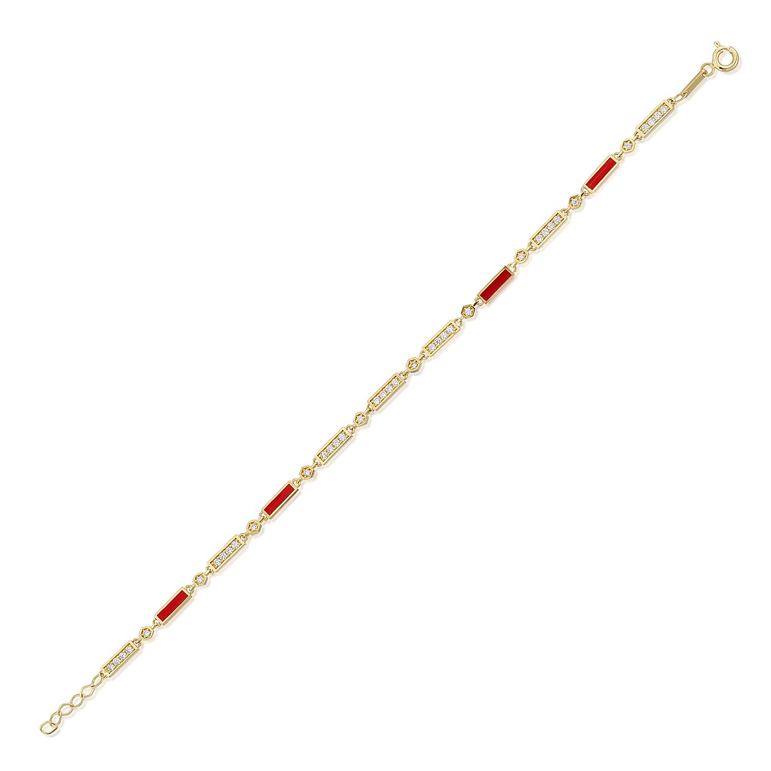 14K Gold Opera Enamel Bracelet