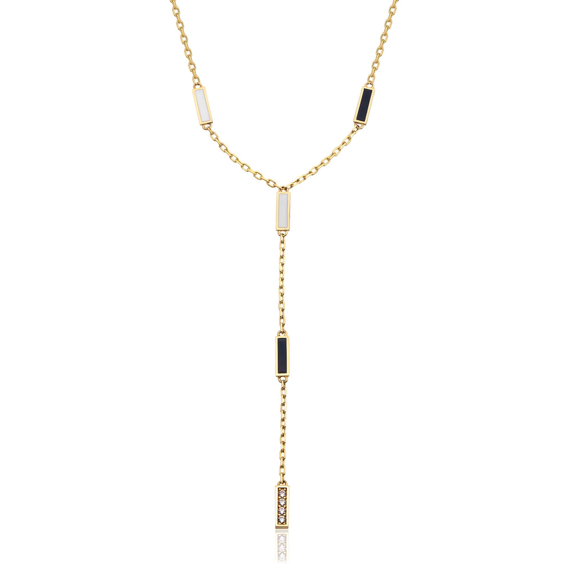 14K Gold Opera Enamel Necklace