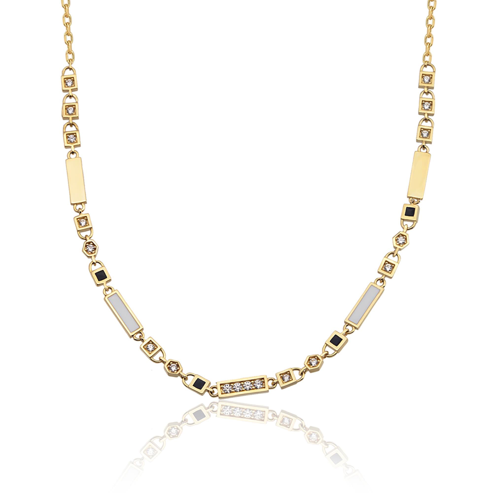 14 Ayar Altın Opera Mineli Kolye