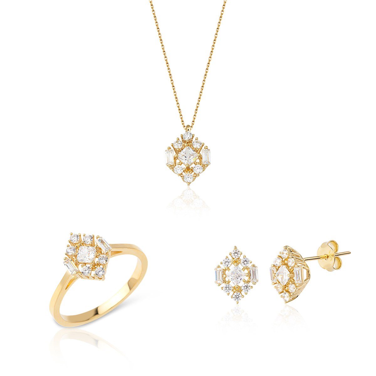 14 Ayar Altın Oya Set 