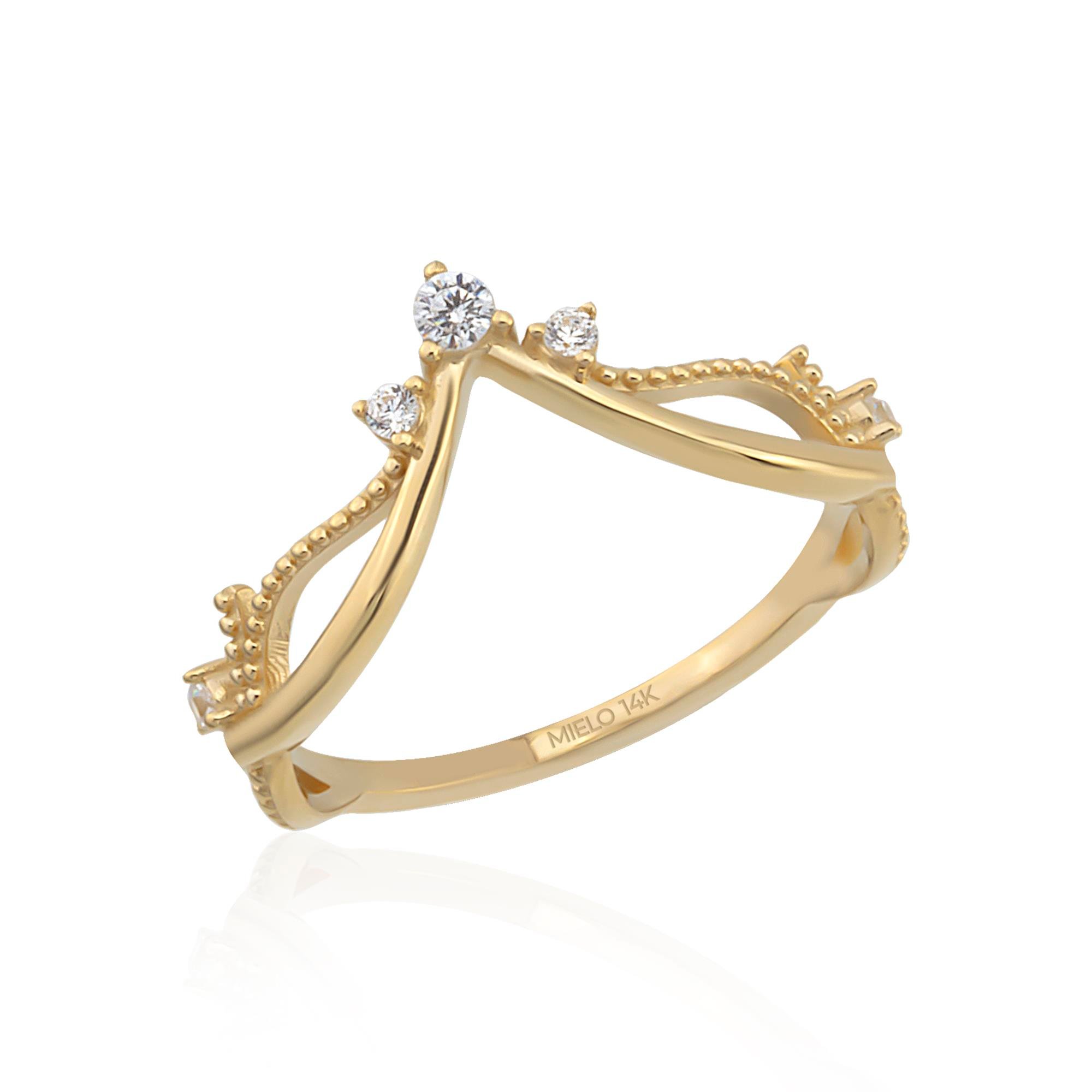 14K Gold Princess Ring