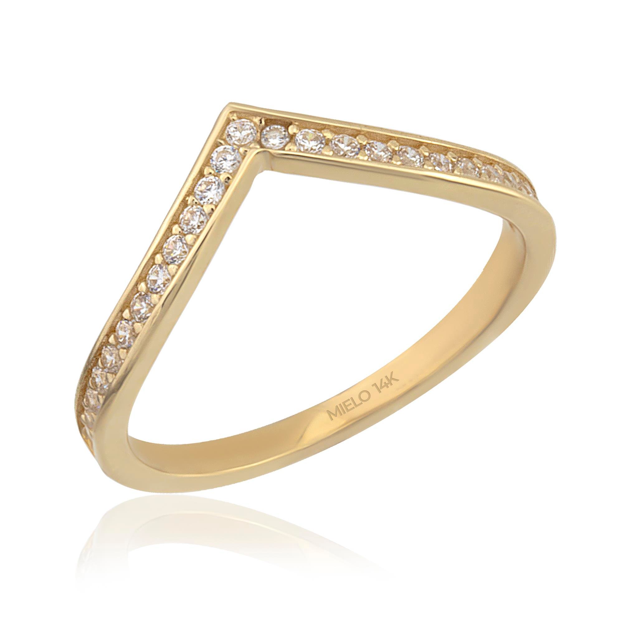 14 Ayar Altın V Yüzük