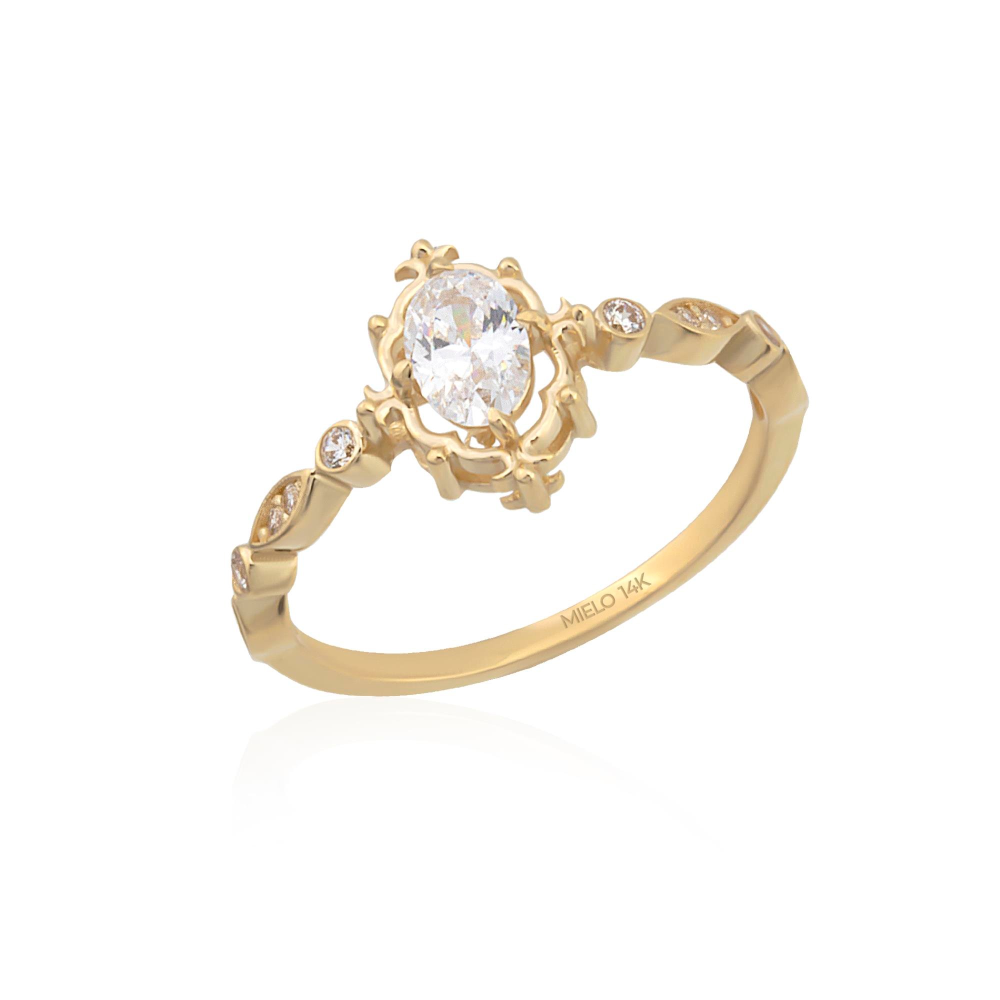 14K Gold Princess Ring