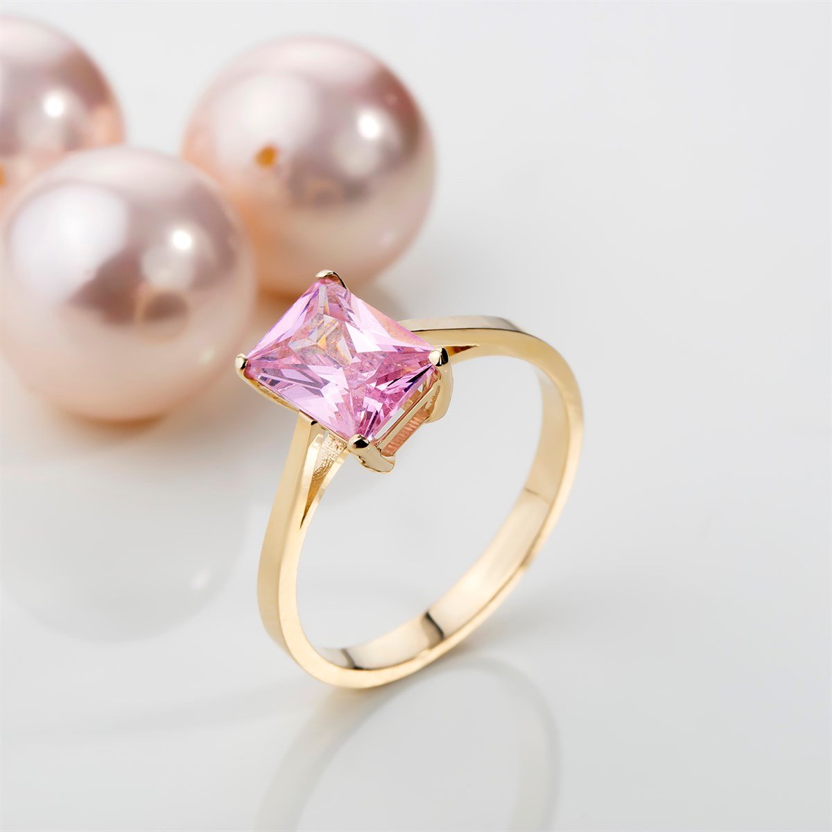 14 Ayar Altın Renkli Baget Yüzük 