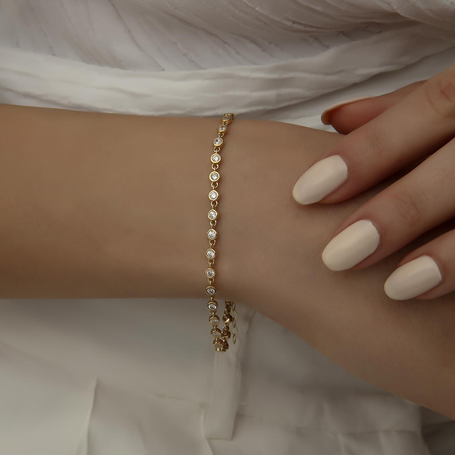 14K Gold Bracelet with Stones