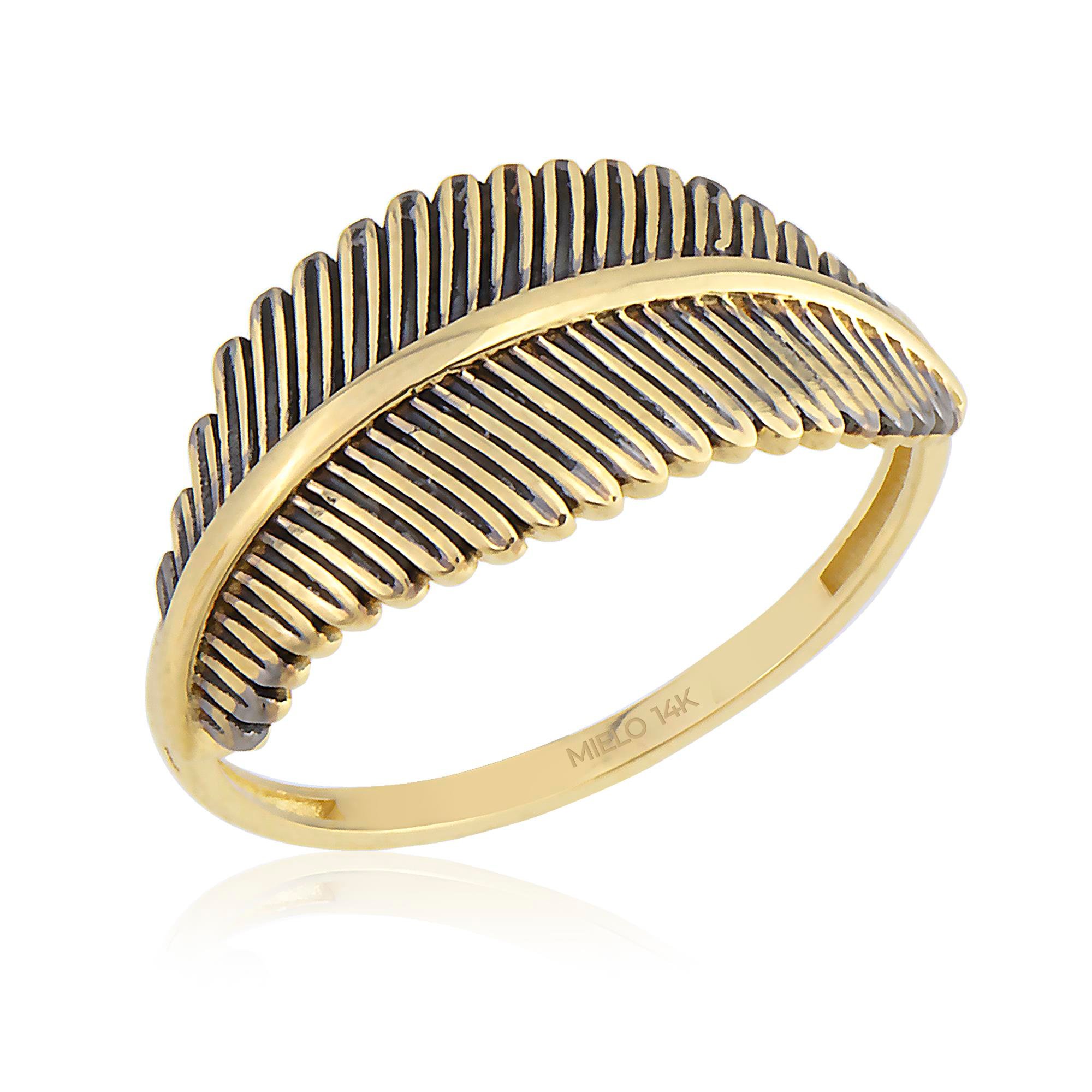 14K Gold Leaf Ring