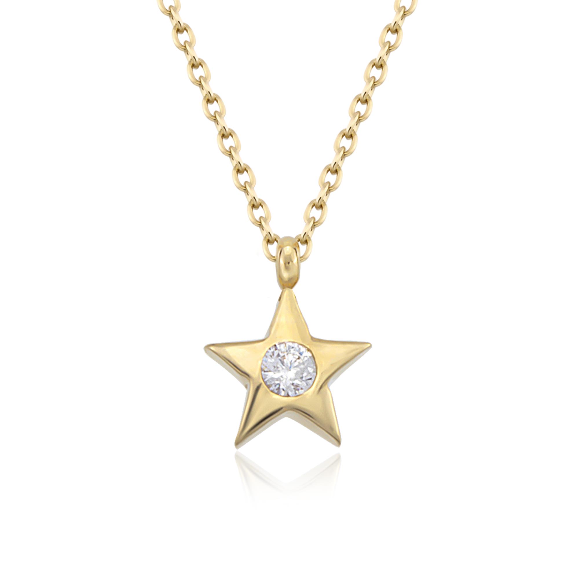 14K Gold Star Crispy Necklace