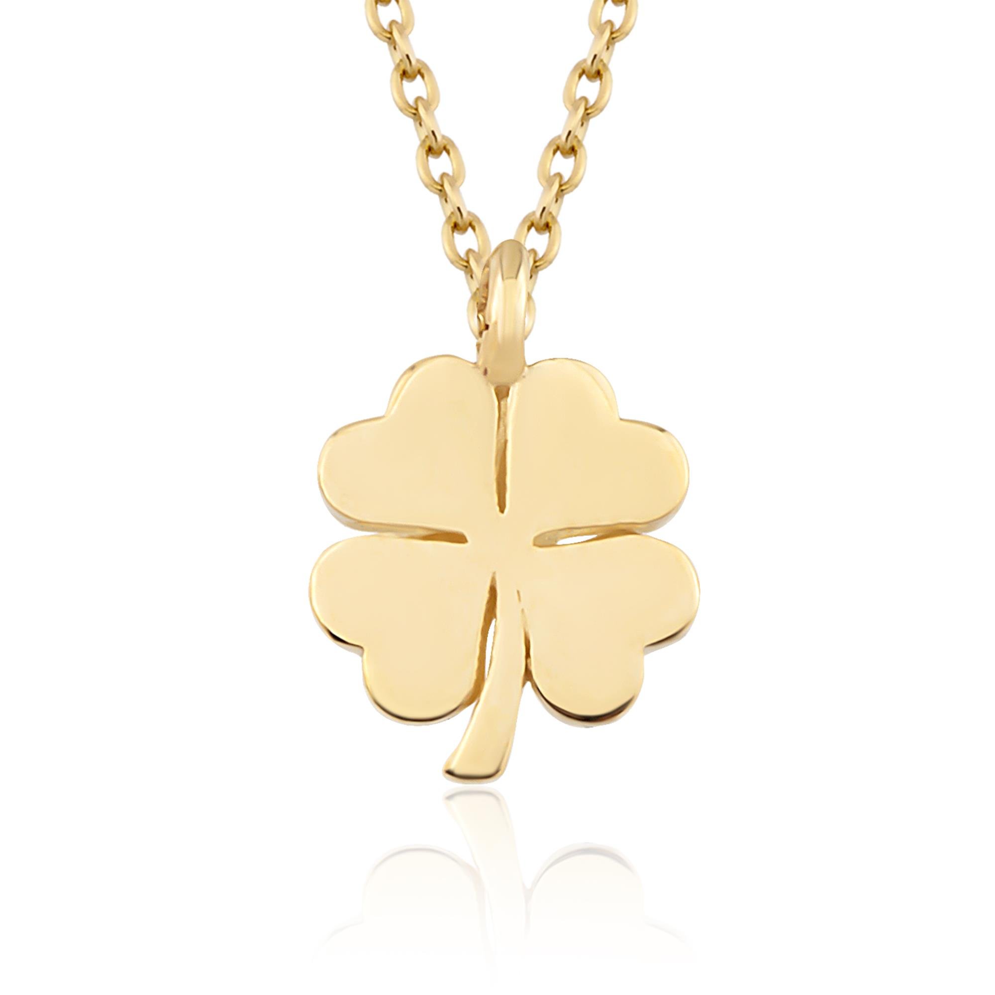 14 Ayar Altın Yonca Kolye