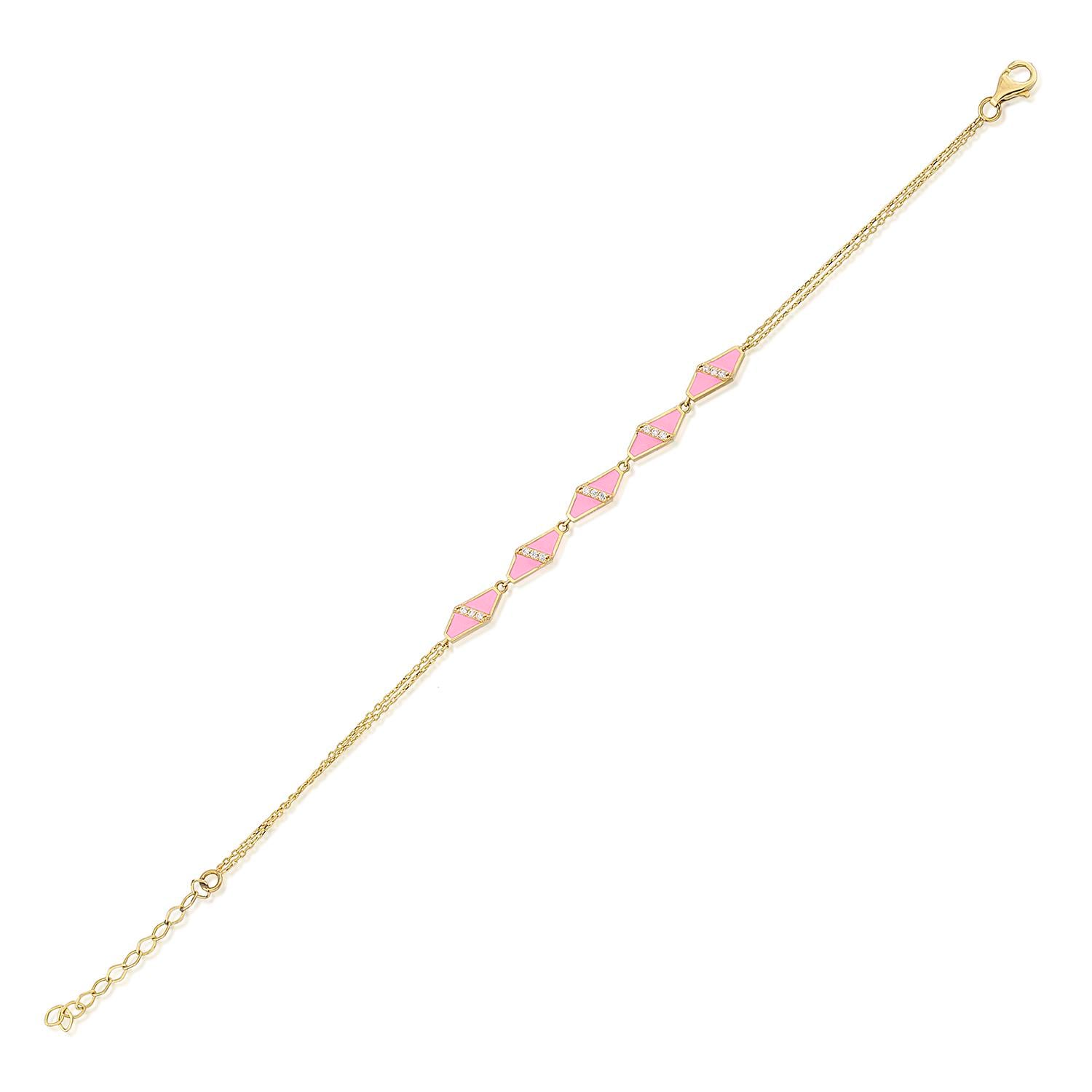 14K Gold Enamel Bracelet