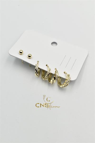 14K Vip 6'lı Set Küpe