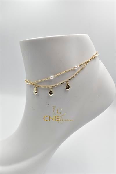 14K Xp Saçaklı Kalp Halhal