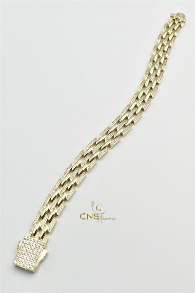 BİLEKLİK14K Xp Vip Monaco Zirkon Taş Süsleme Künye