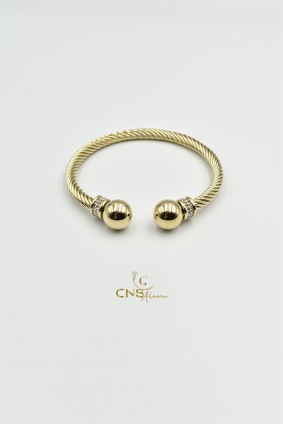 KELEPÇE/BİLEZİKTop Model Zirkon Taş Detay Kelepçe