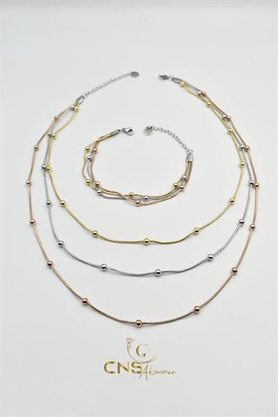 Renkli Dorika Set Kolye/Bileklik