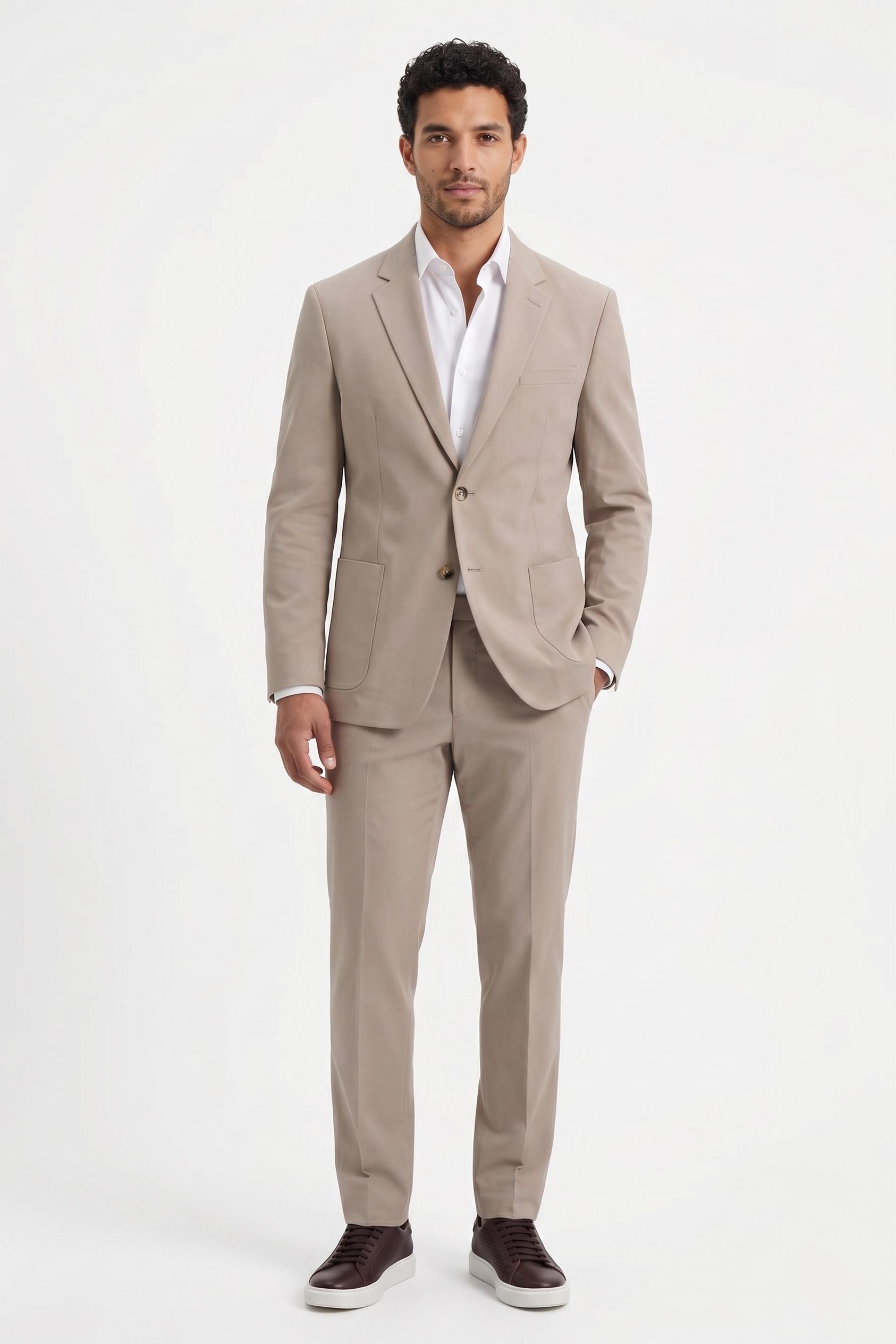 AÇIK BEJ Comfort Fit 6 Drop Takım Elbise