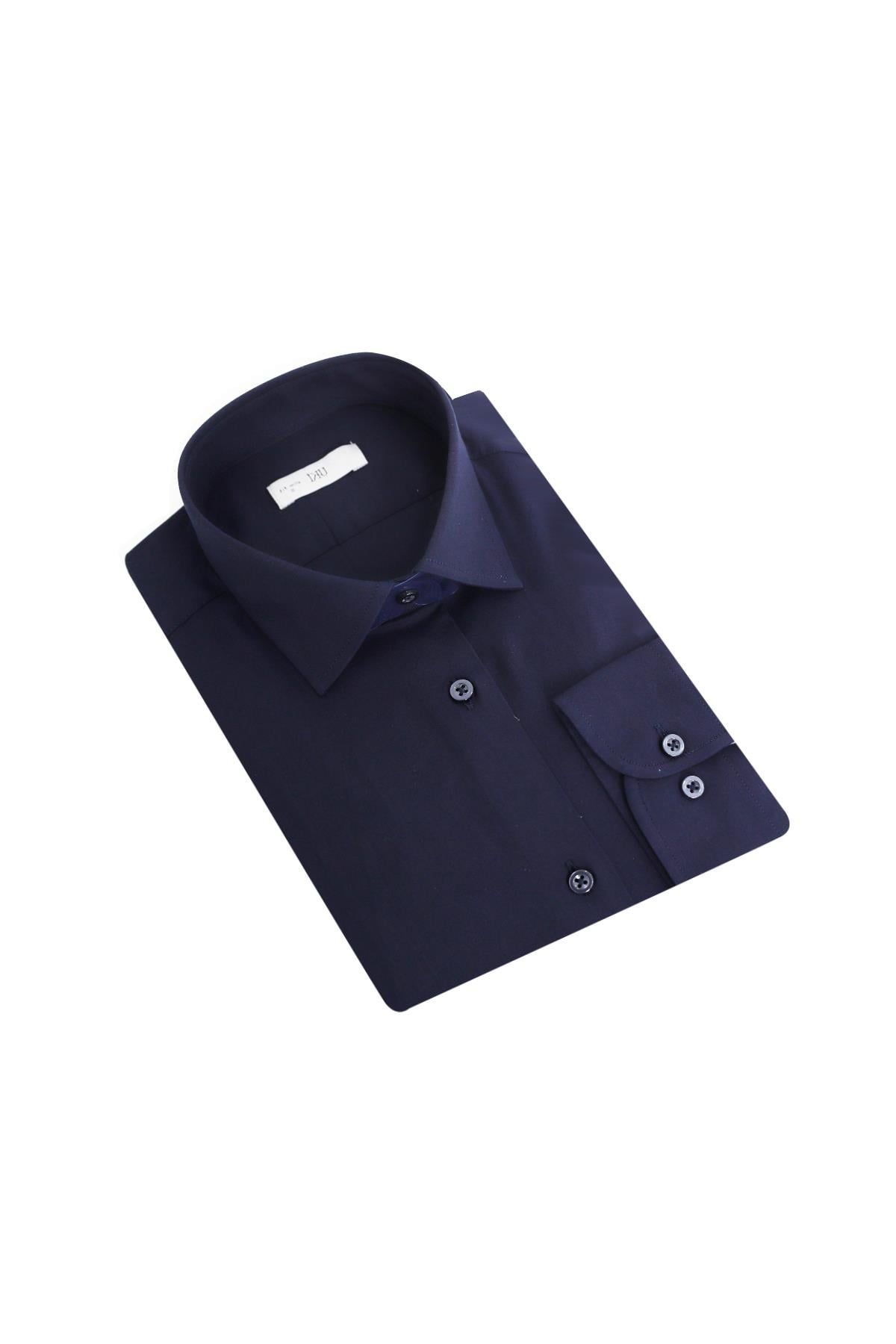 Açık Lacivert Slim Fit Uzun Kol Gömlek