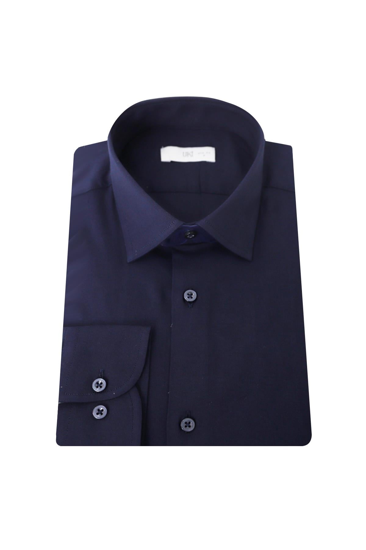 Açık Lacivert Slim Fit Uzun Kol Gömlek