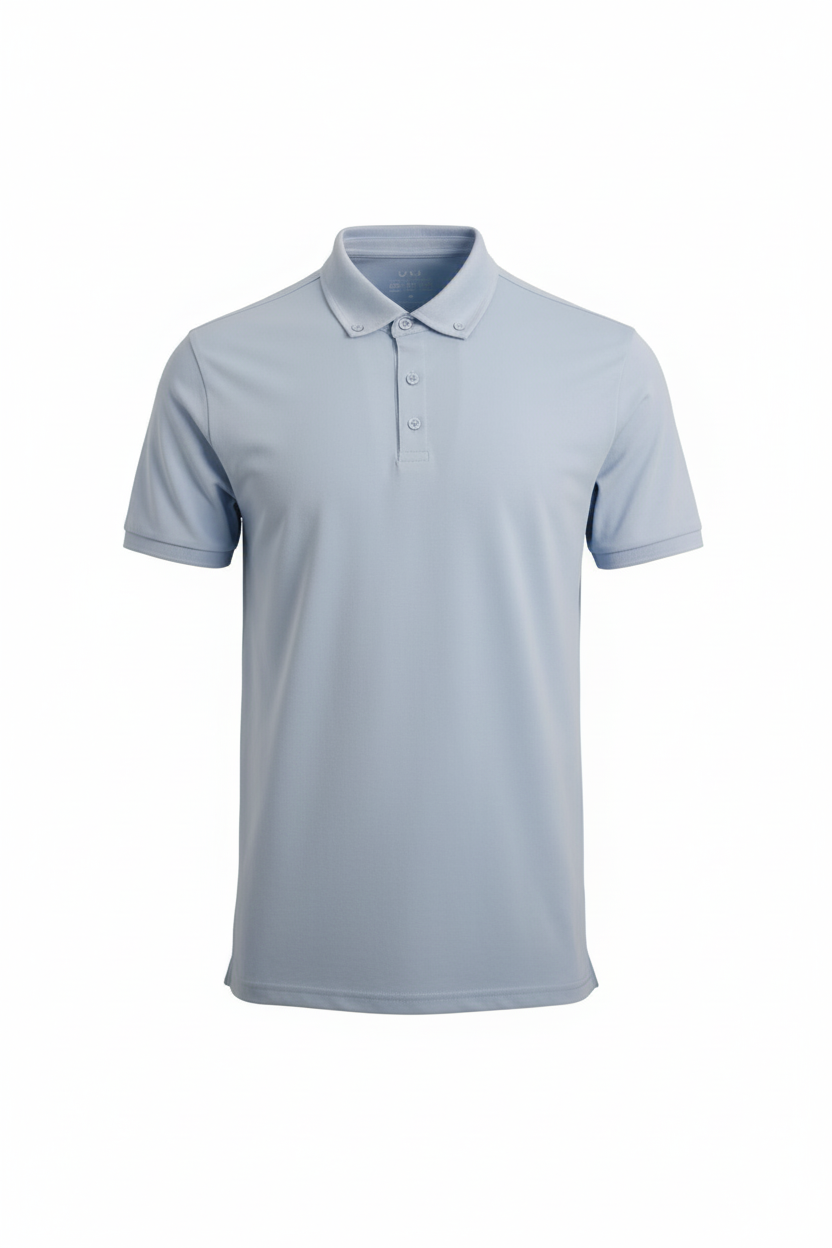 AÇIK MAVİ Comfort Fit Polo Yaka Pike T-Shirt