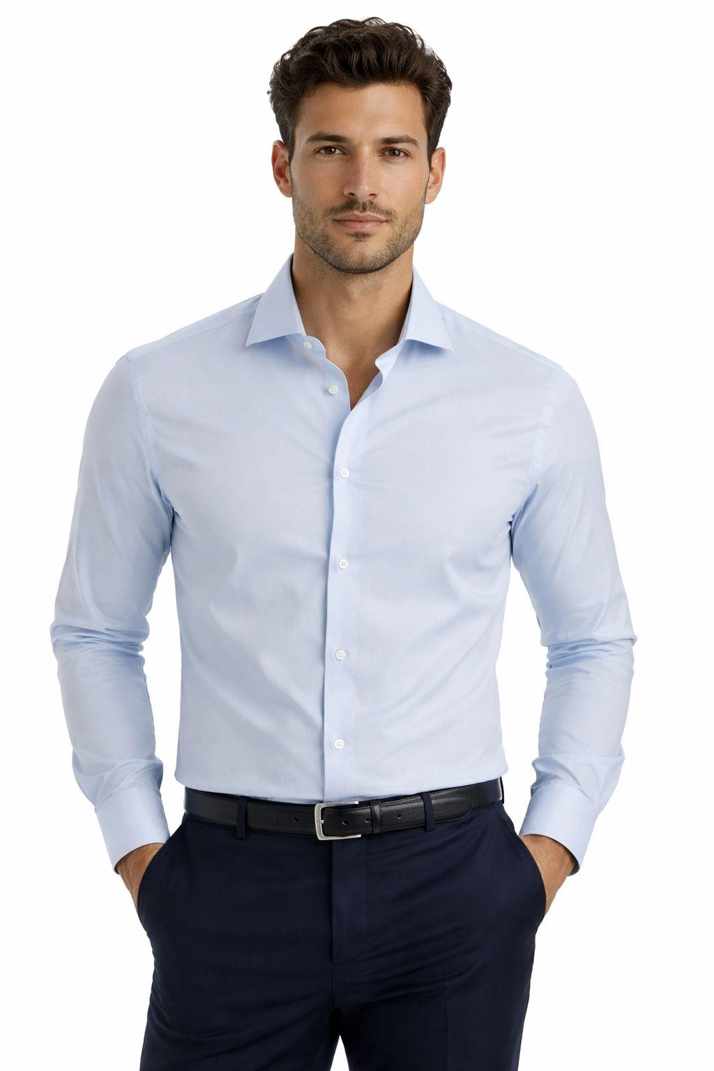 AÇIK MAVİ Comfort Fit Uzun Kol Gömlek