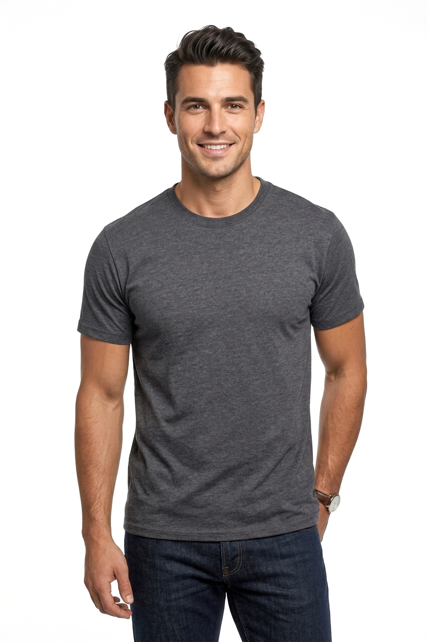 ANTRASİT Bisiklet Yaka Basic T-Shirt