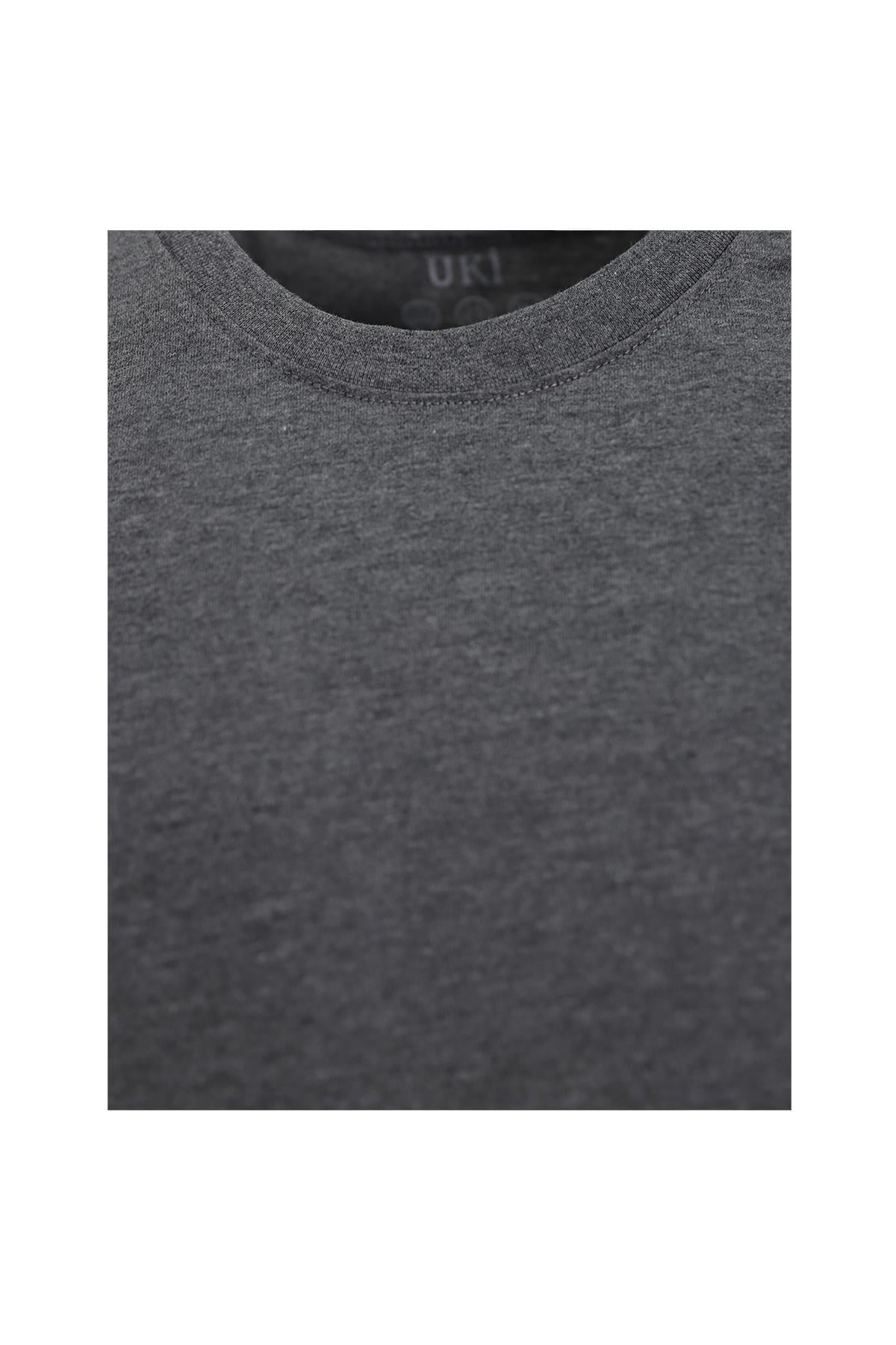ANTRASİT Bisiklet Yaka Basic T-Shirt