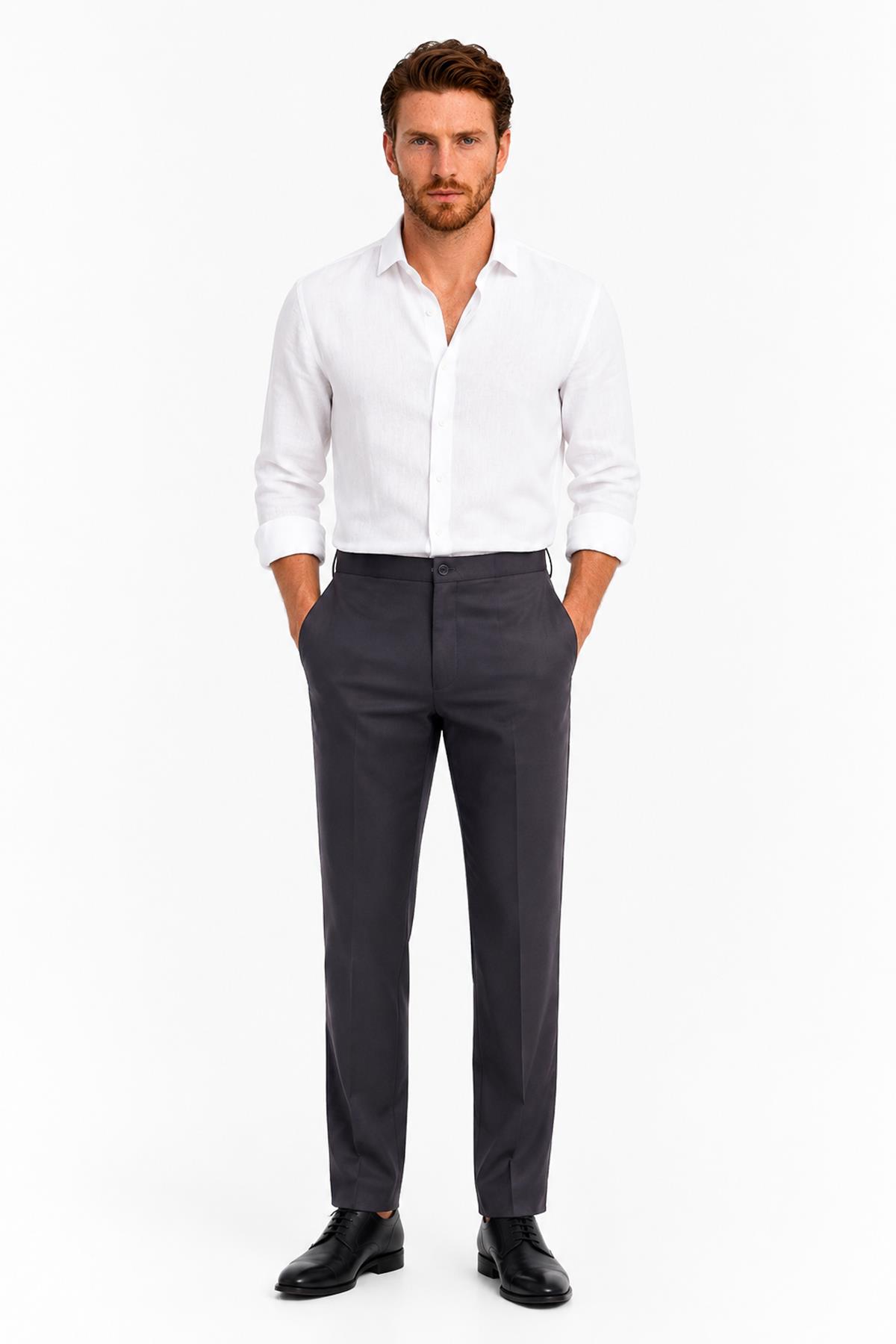 ANTRASİT Comfort Fit Chino Pantolon