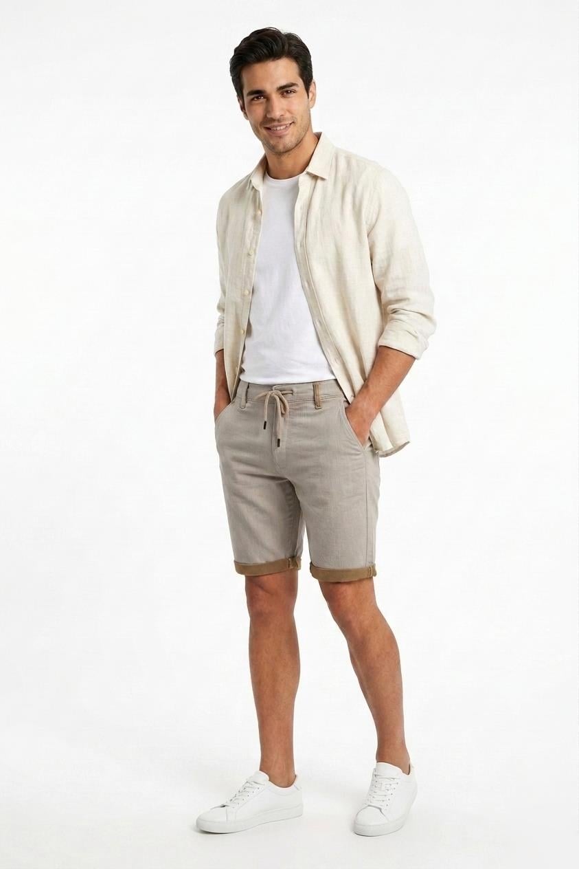BEJ Comfort Fit Bermuda Şort
