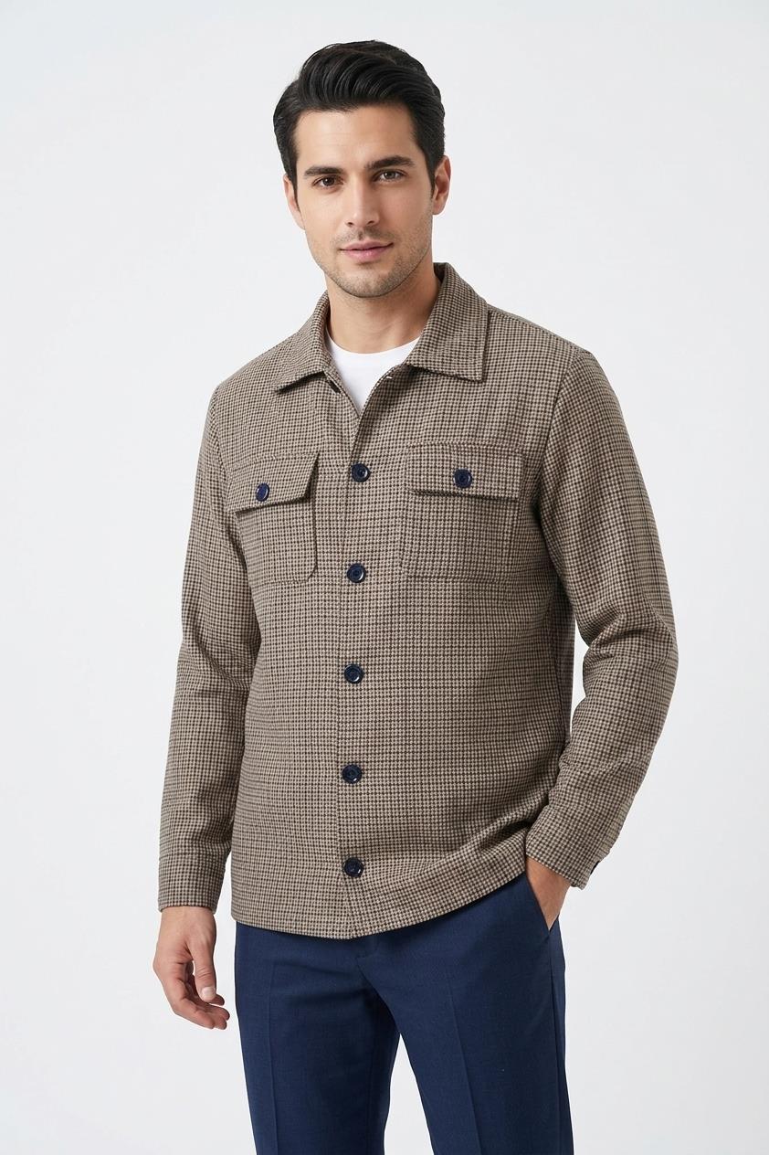 BEJ Comfort Fit Gömlek Ceket