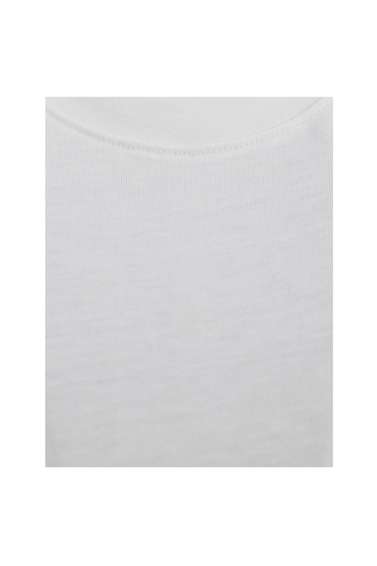 BEYAZ Bisiklet Yaka Basic T-Shirt