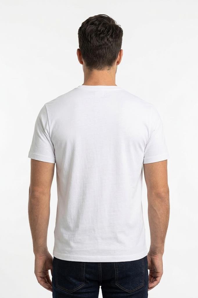 BEYAZ Bisiklet Yaka Basic T-Shirt