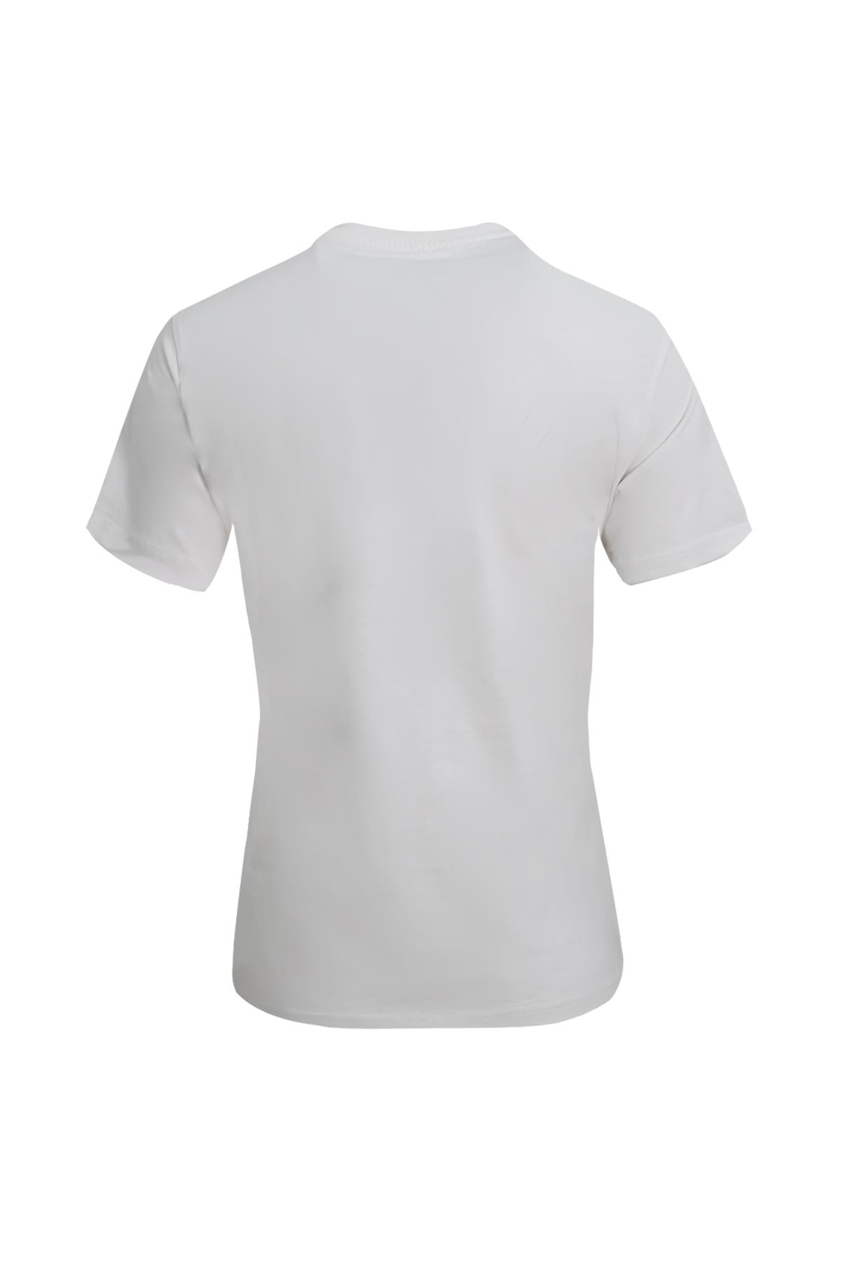 BEYAZ Bisiklet Yaka Basic T-Shirt
