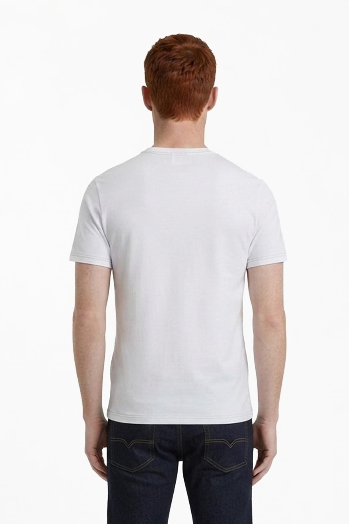 BEYAZ Bisiklet Yaka T-Shirt