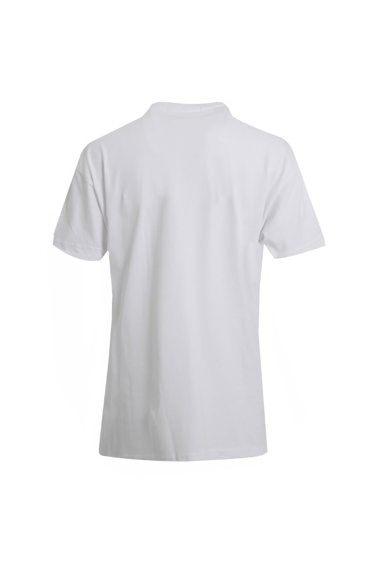 BEYAZ Bisiklet Yaka T-Shirt