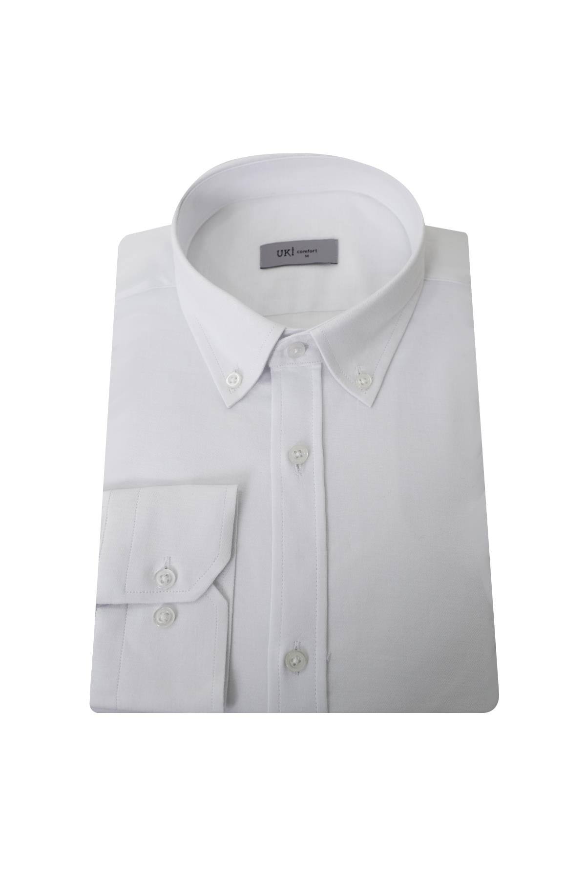 BEYAZ Comfort Fit Gabardin Gömlek