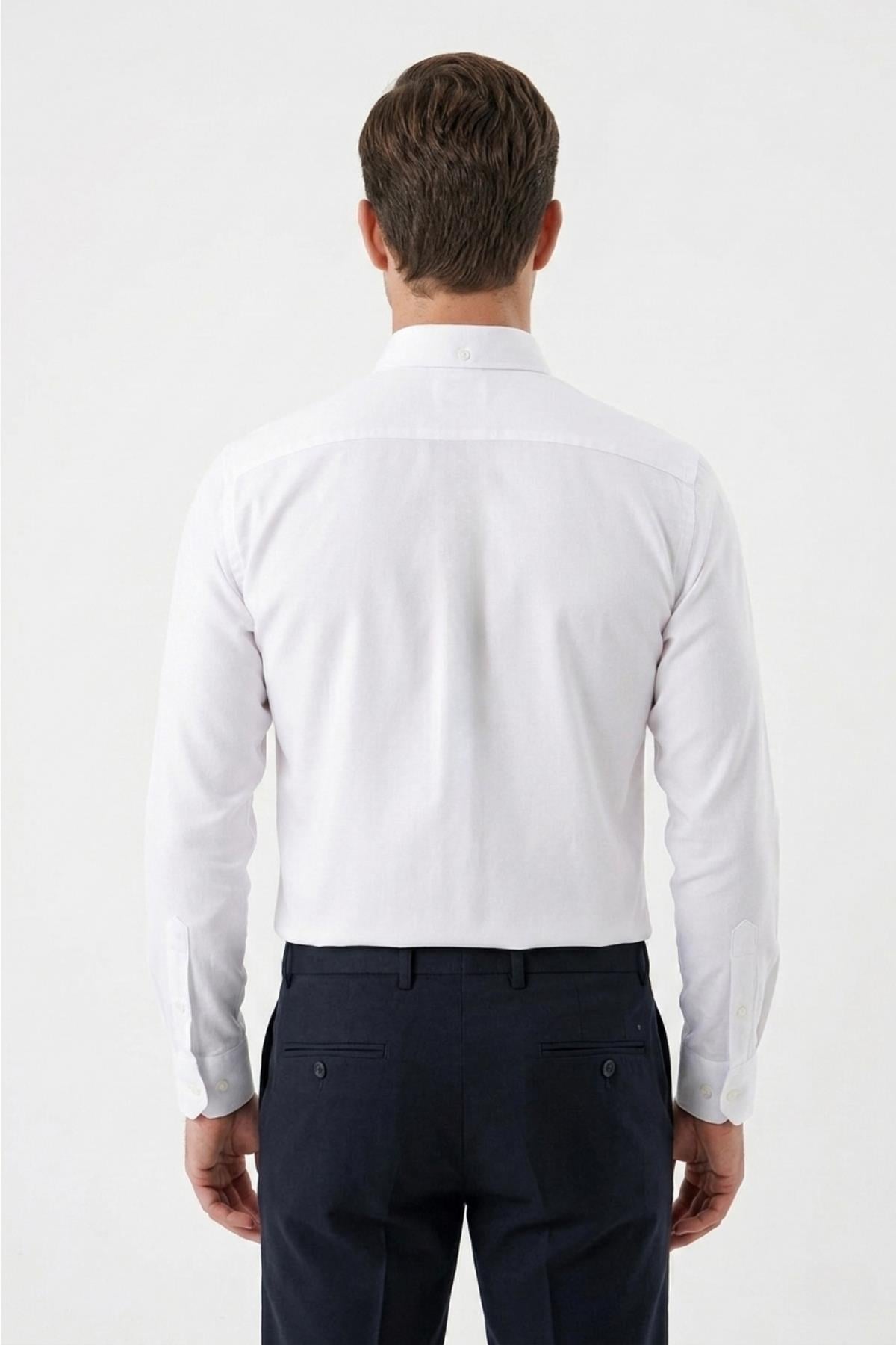 BEYAZ Comfort Fit Gabardin Gömlek