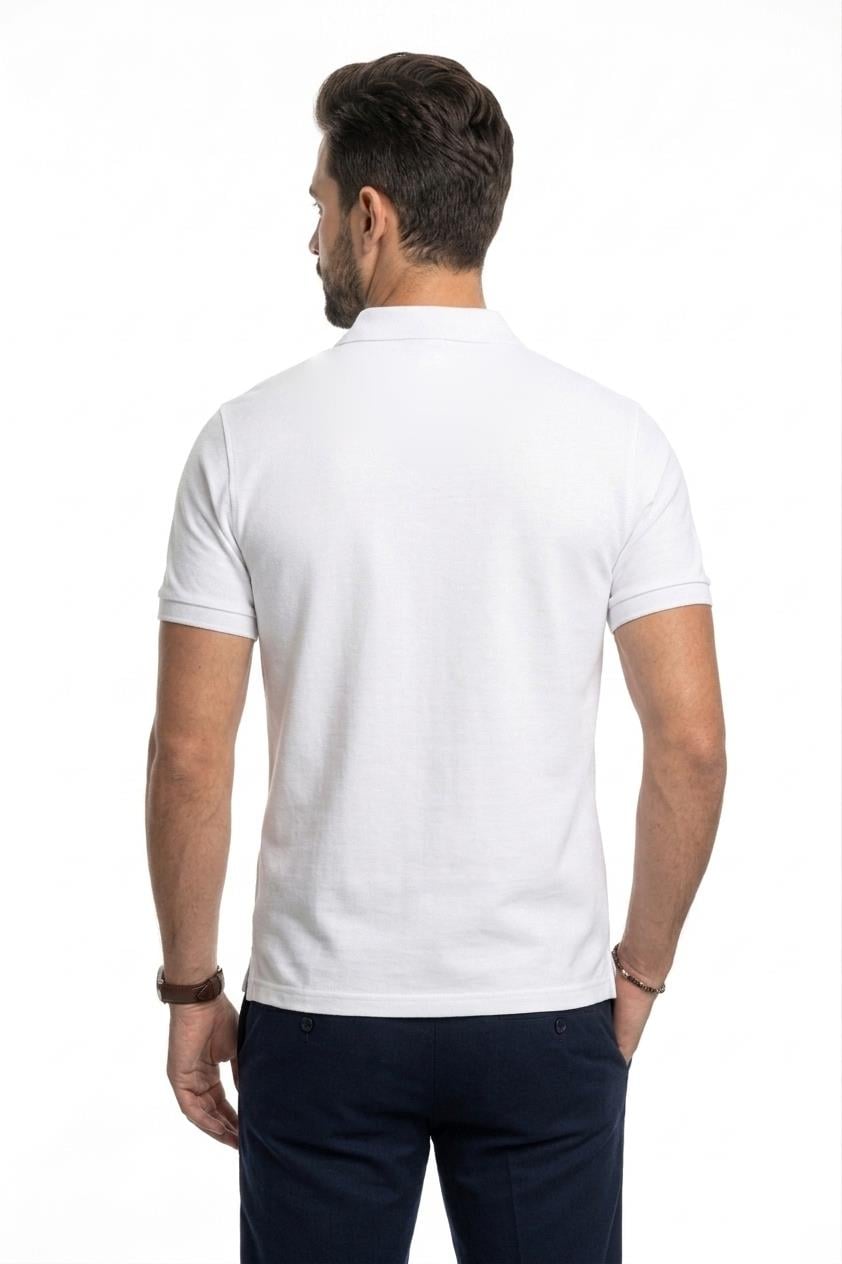 BEYAZ Comfort Fit Polo Yaka Pike T-Shirt