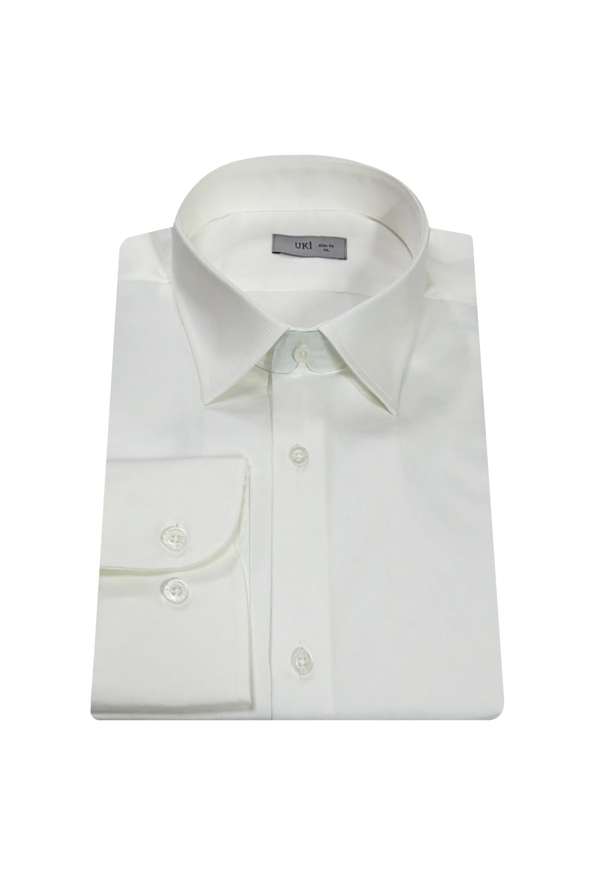 BEYAZ Saten Slim Fit Klasik Gömlek