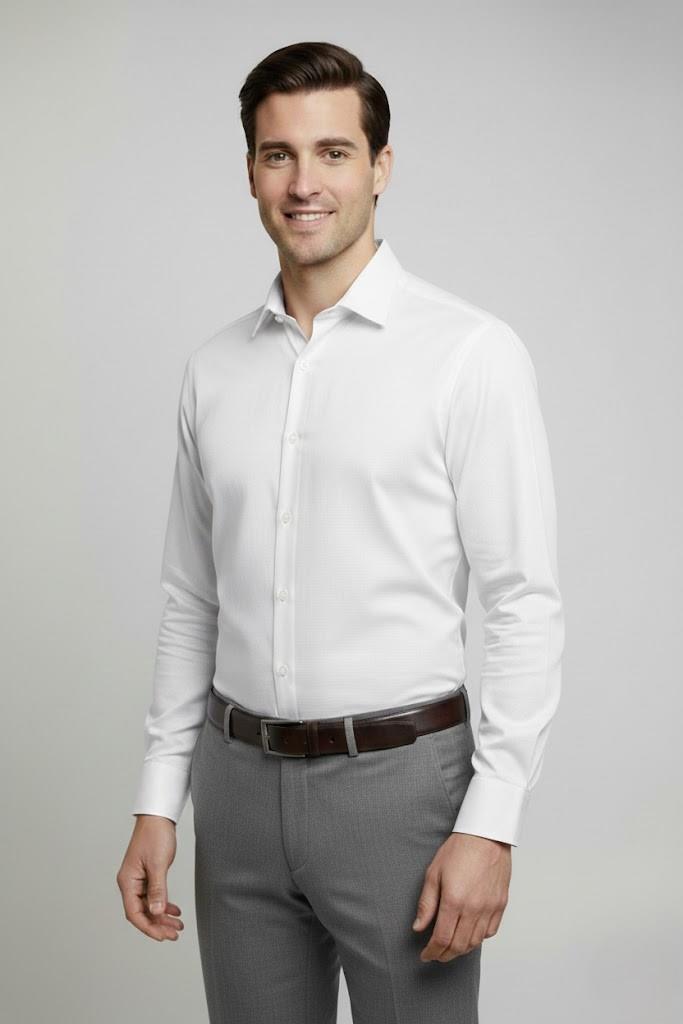 BEYAZ Slim Fit Uzun Kol Gömlek