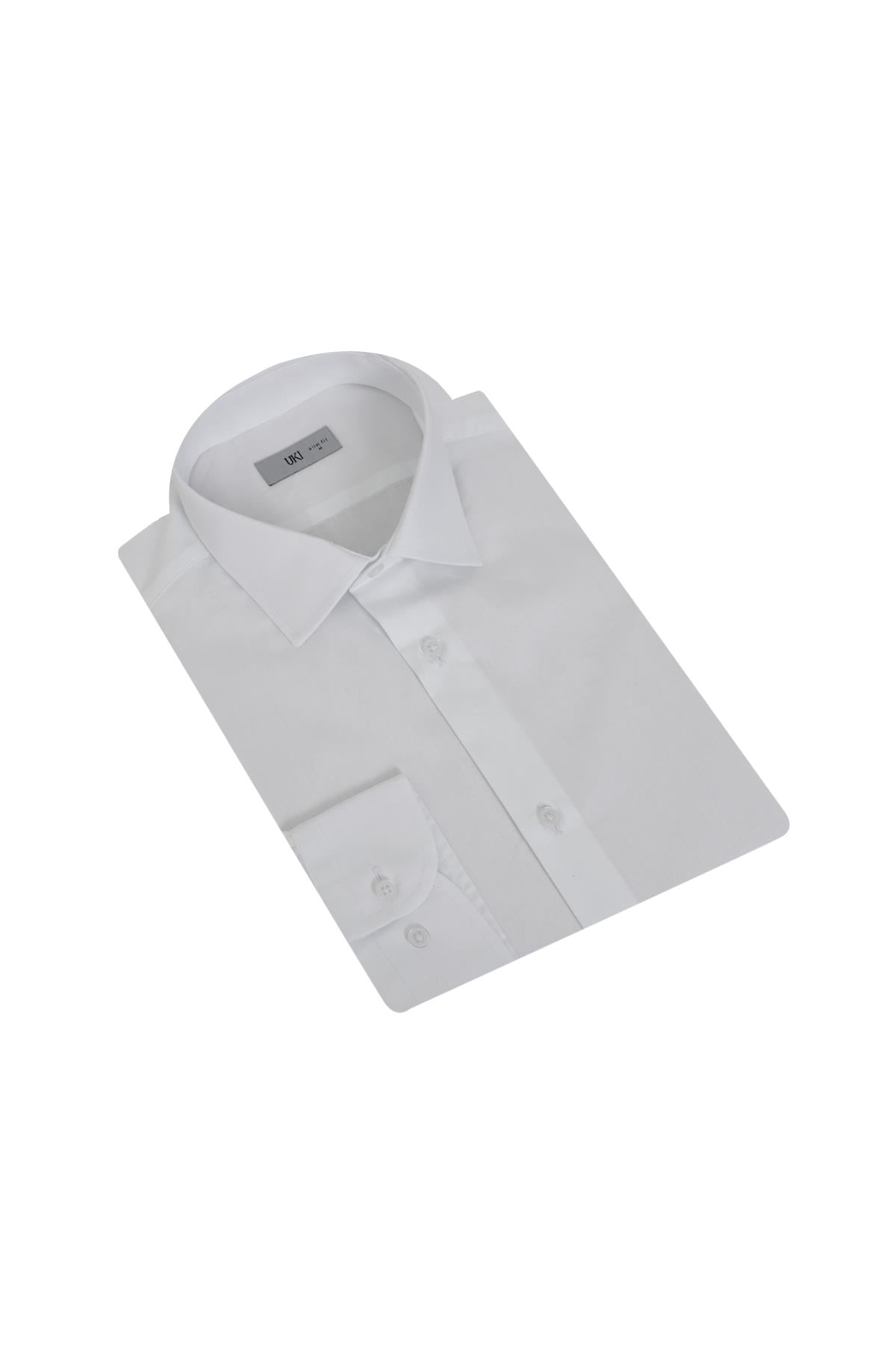 BEYAZ Slim Fit Uzun Kol Gömlek